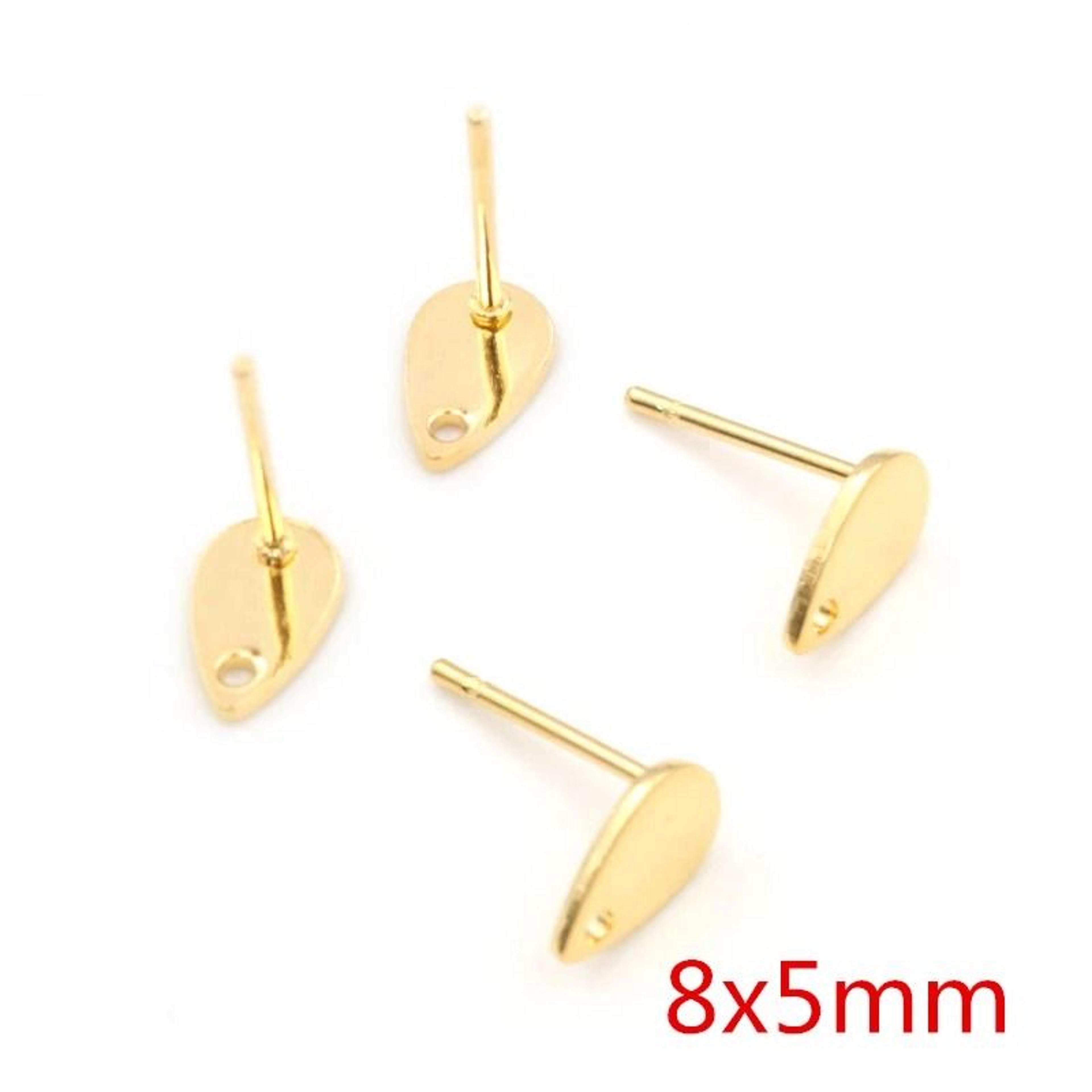 20pcs 316 Stainless Steel Gold Geometric Earring Stud Posts Connector Findings For DIY Jewelry Maki 29