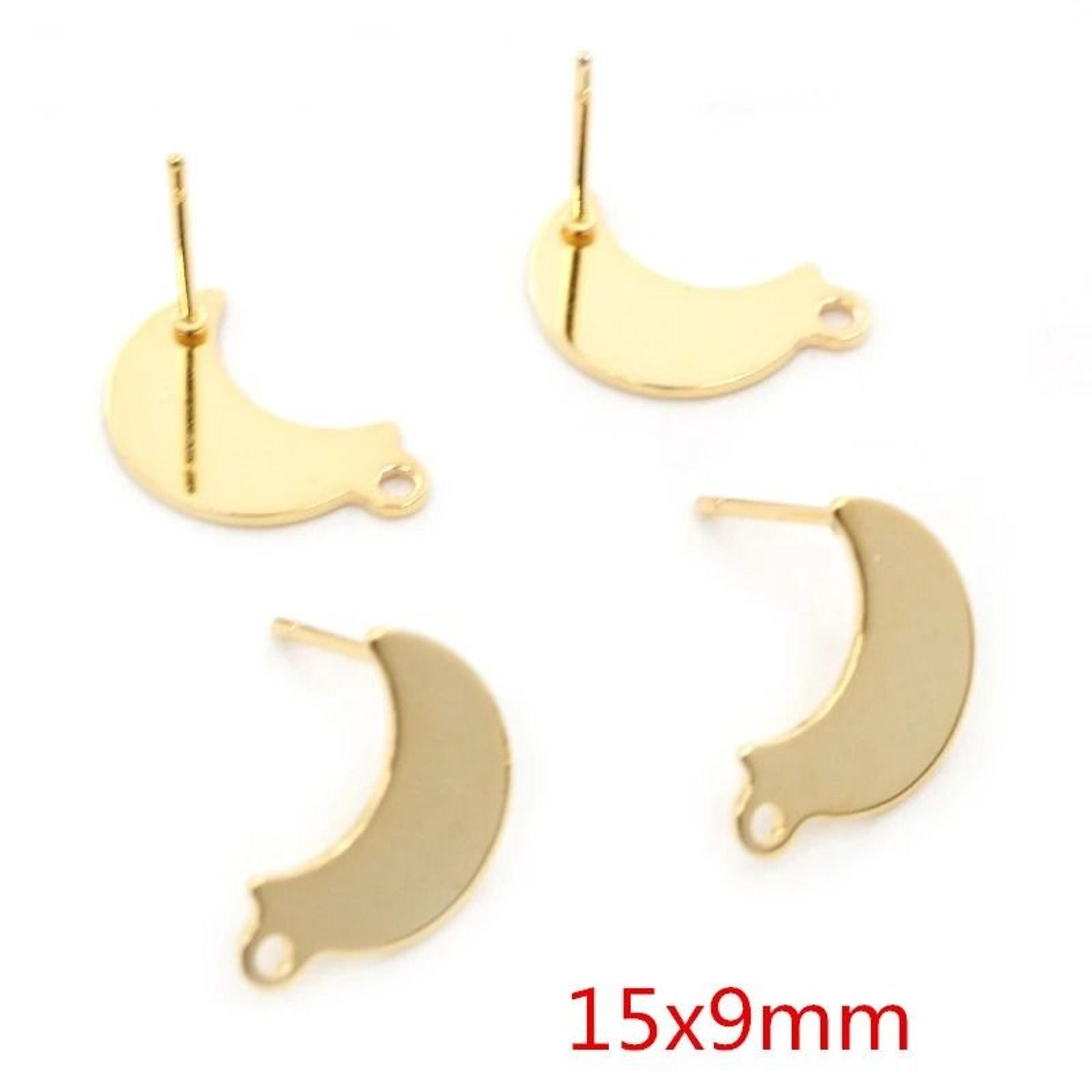 20pcs 316 Stainless Steel Gold Geometric Earring Stud Posts Connector Findings For DIY Jewelry Maki 25