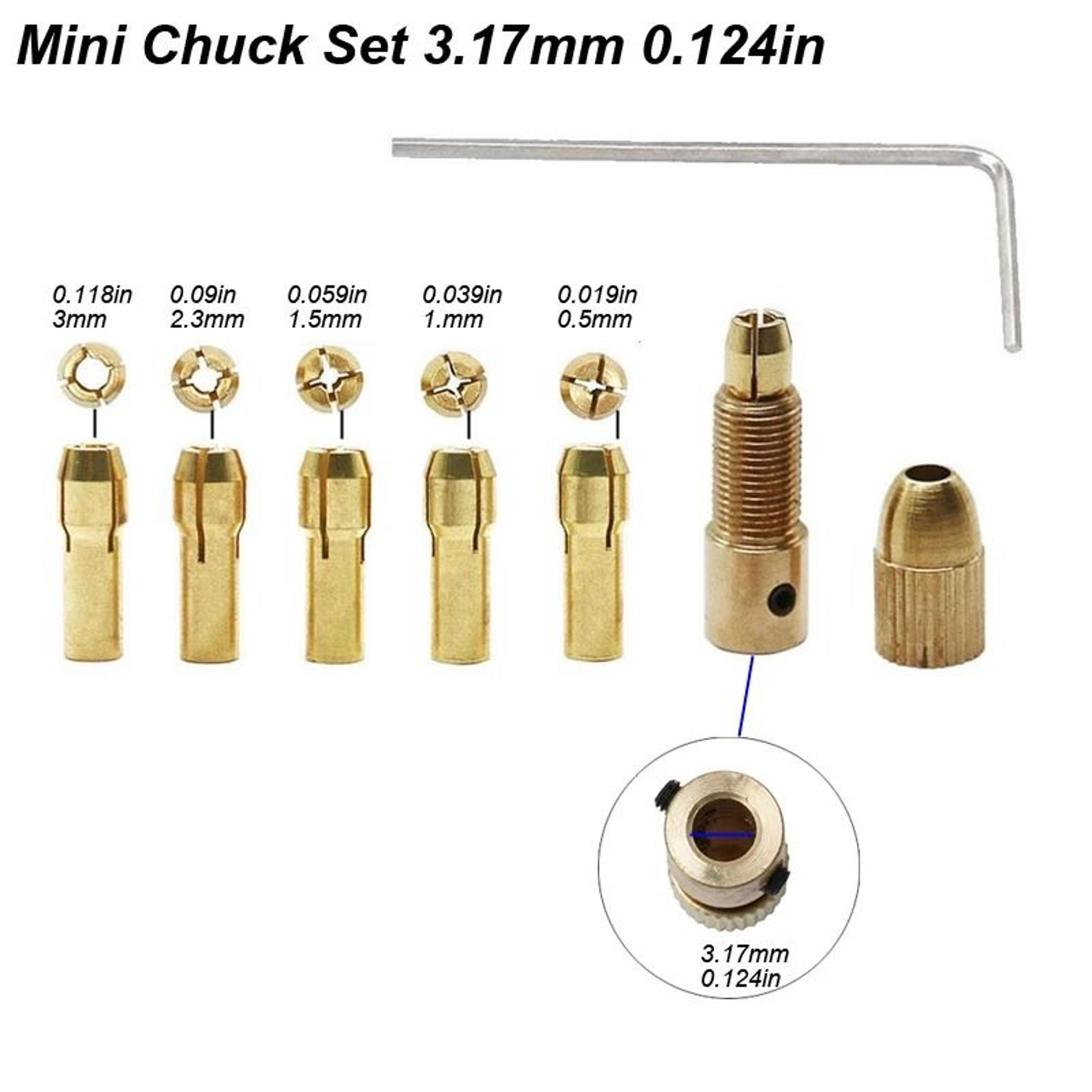 Mini Brass Drill Chuck Collet Set For Electric Motor Shaft Micro Twist Drill Bit Adapter 8