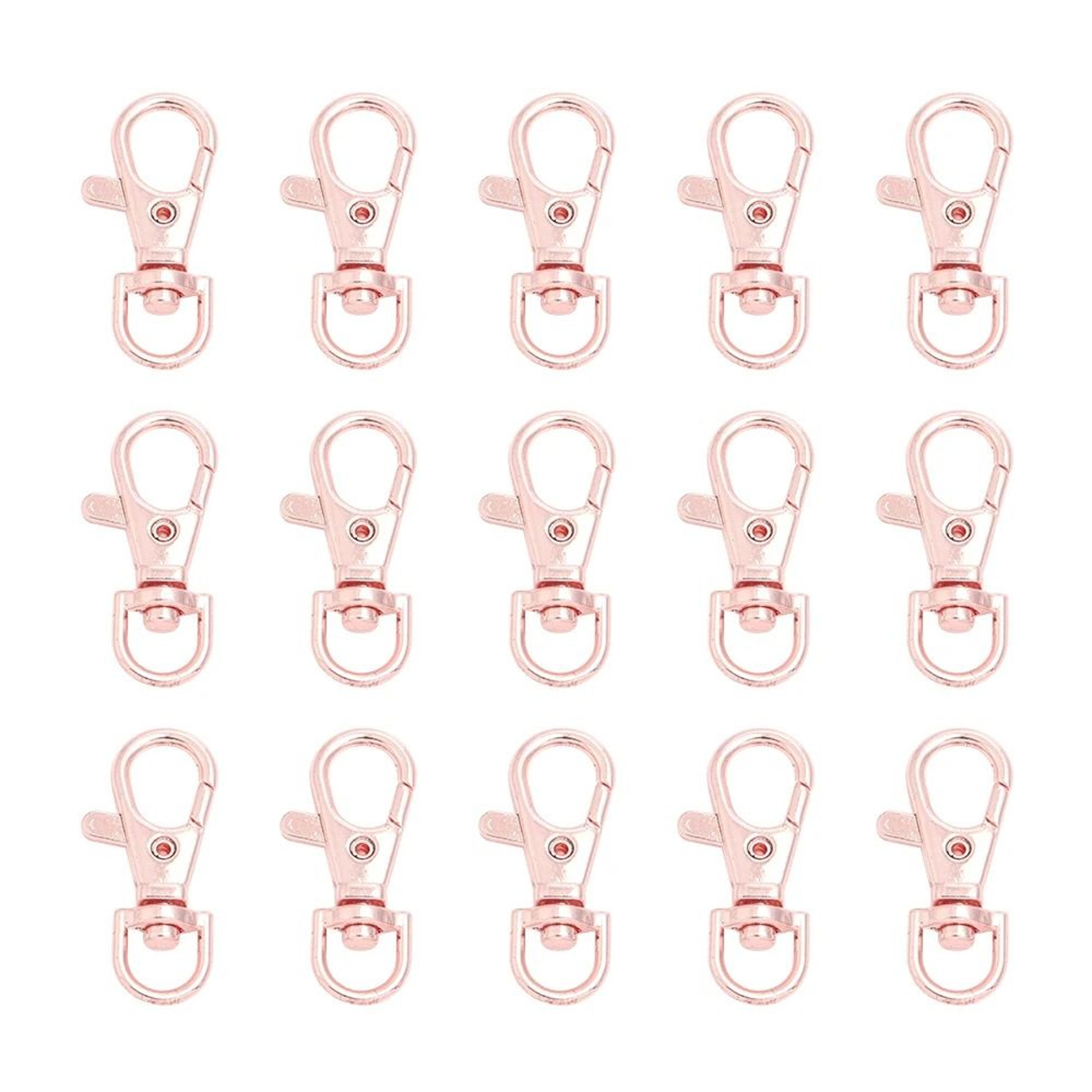 10Pcs Swivel Lobster Clasp Snap Hooks With Split Key Rings For DIY Keychains 9