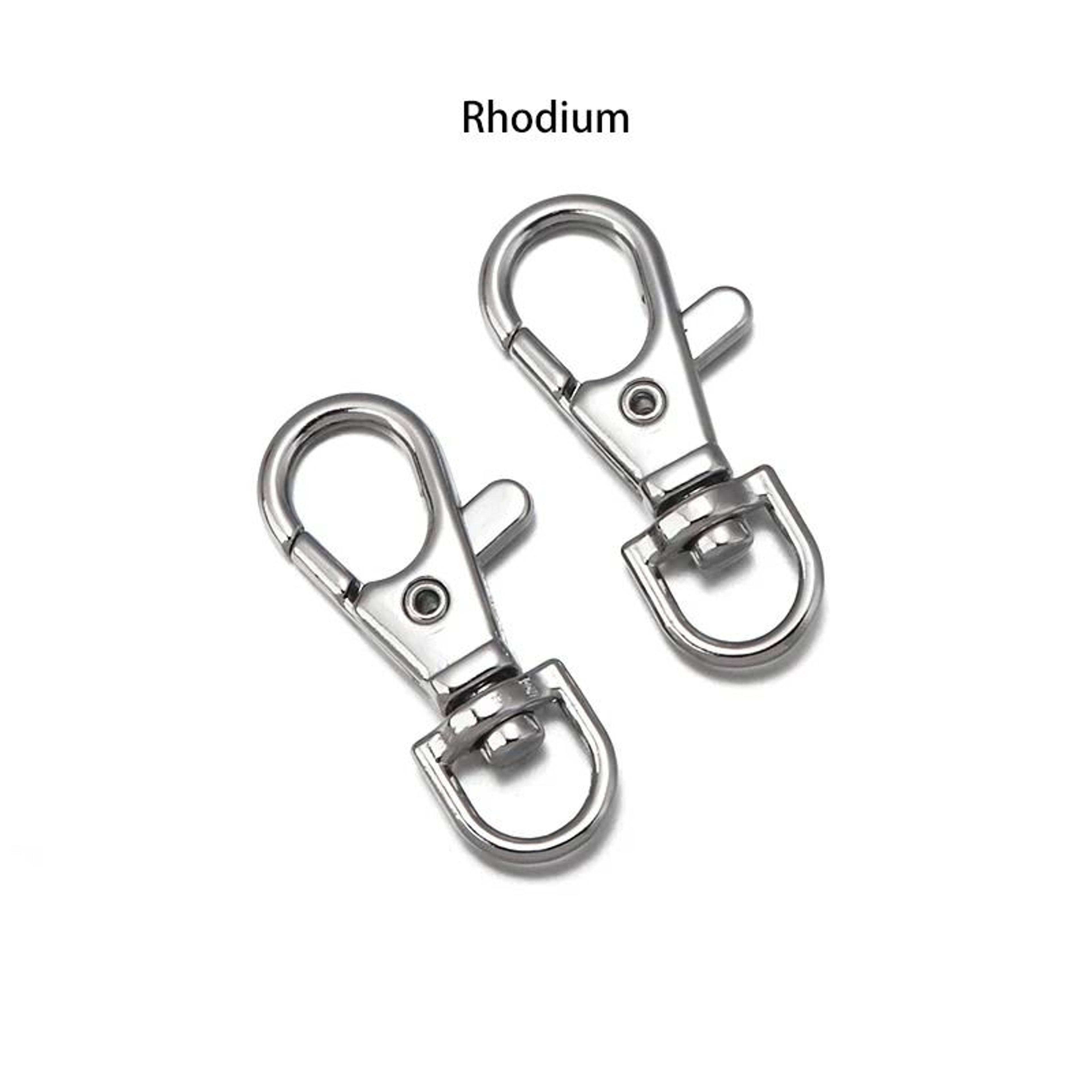 10Pcs Swivel Lobster Clasp Snap Hooks With Split Key Rings For DIY Keychains 10