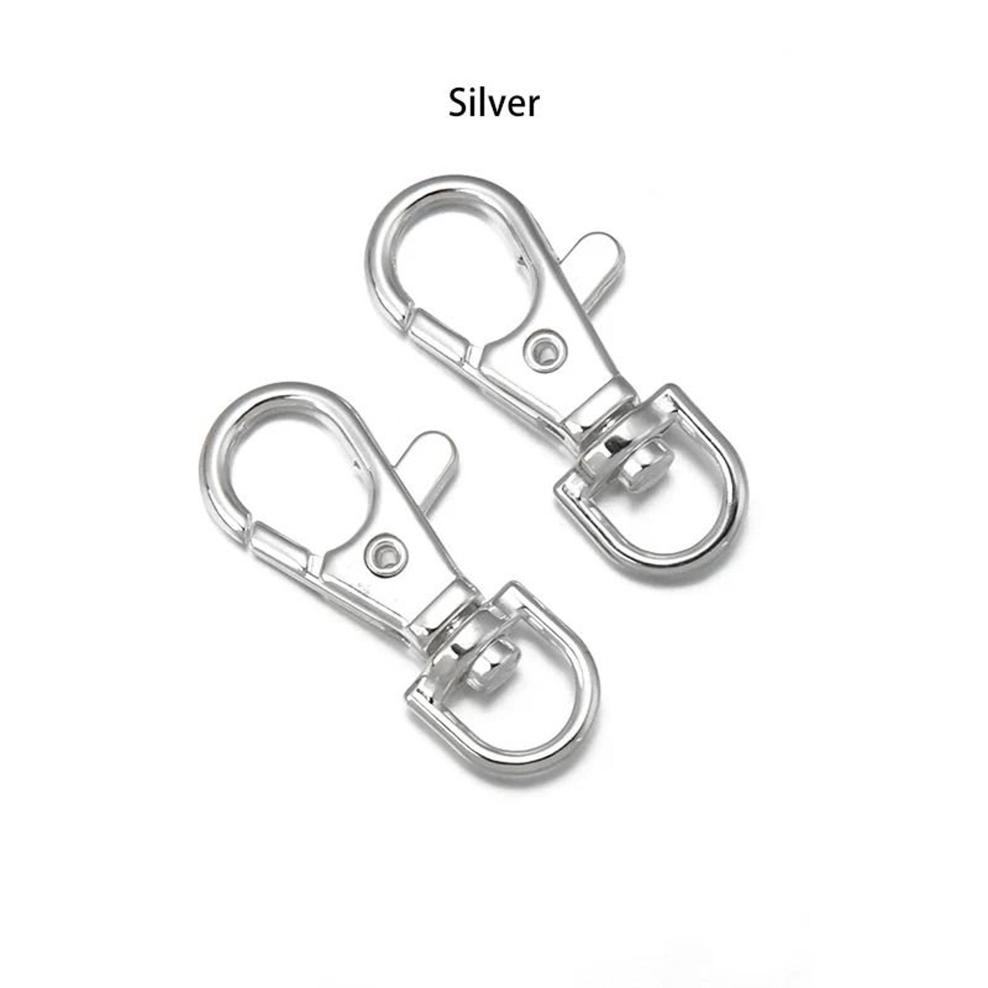 10Pcs Swivel Lobster Clasp Snap Hooks With Split Key Rings For DIY Keychains 11