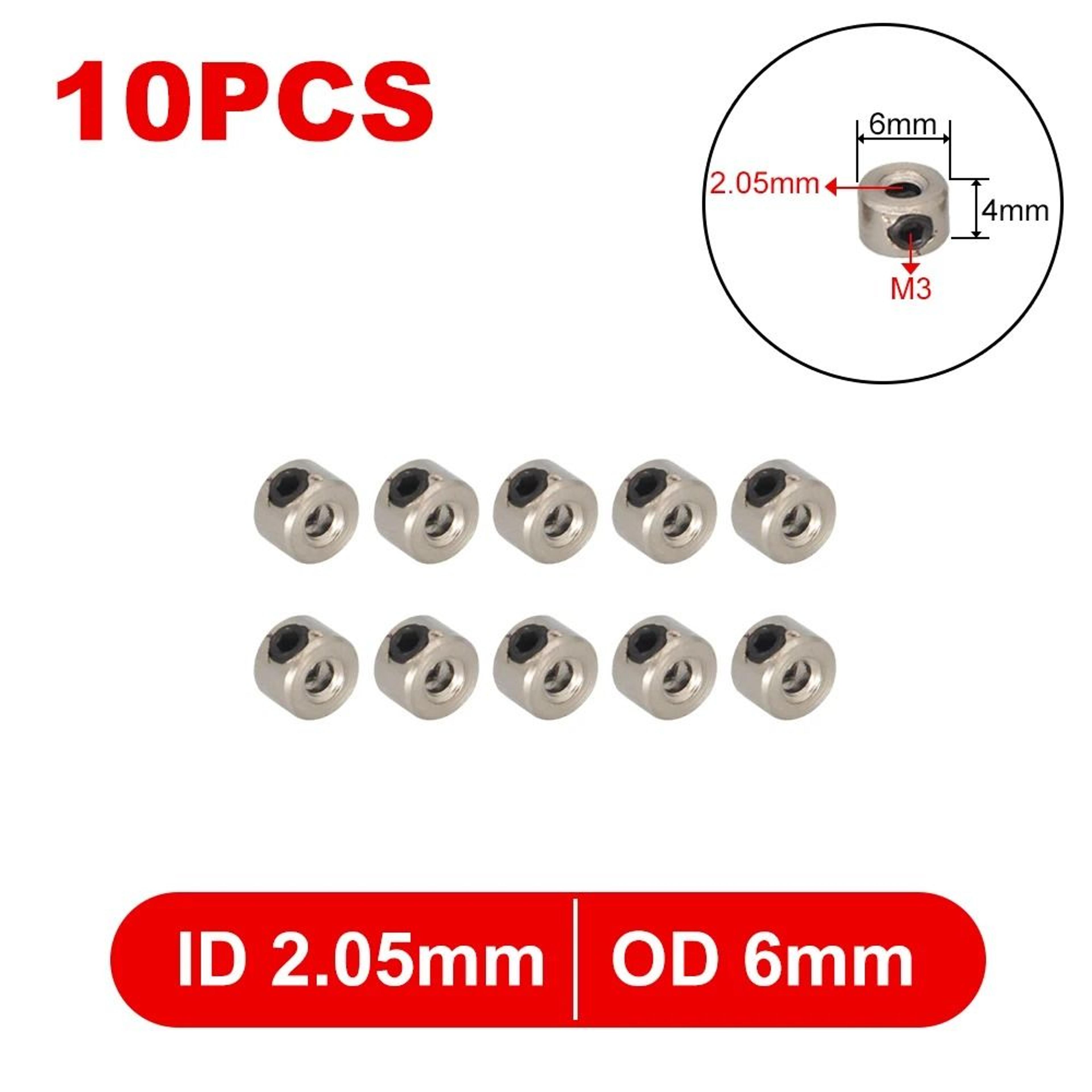 10Pcs Metal Wheel Lock Collar Shaft Axle Bushing Landing Gear Stopper For RC Model 7