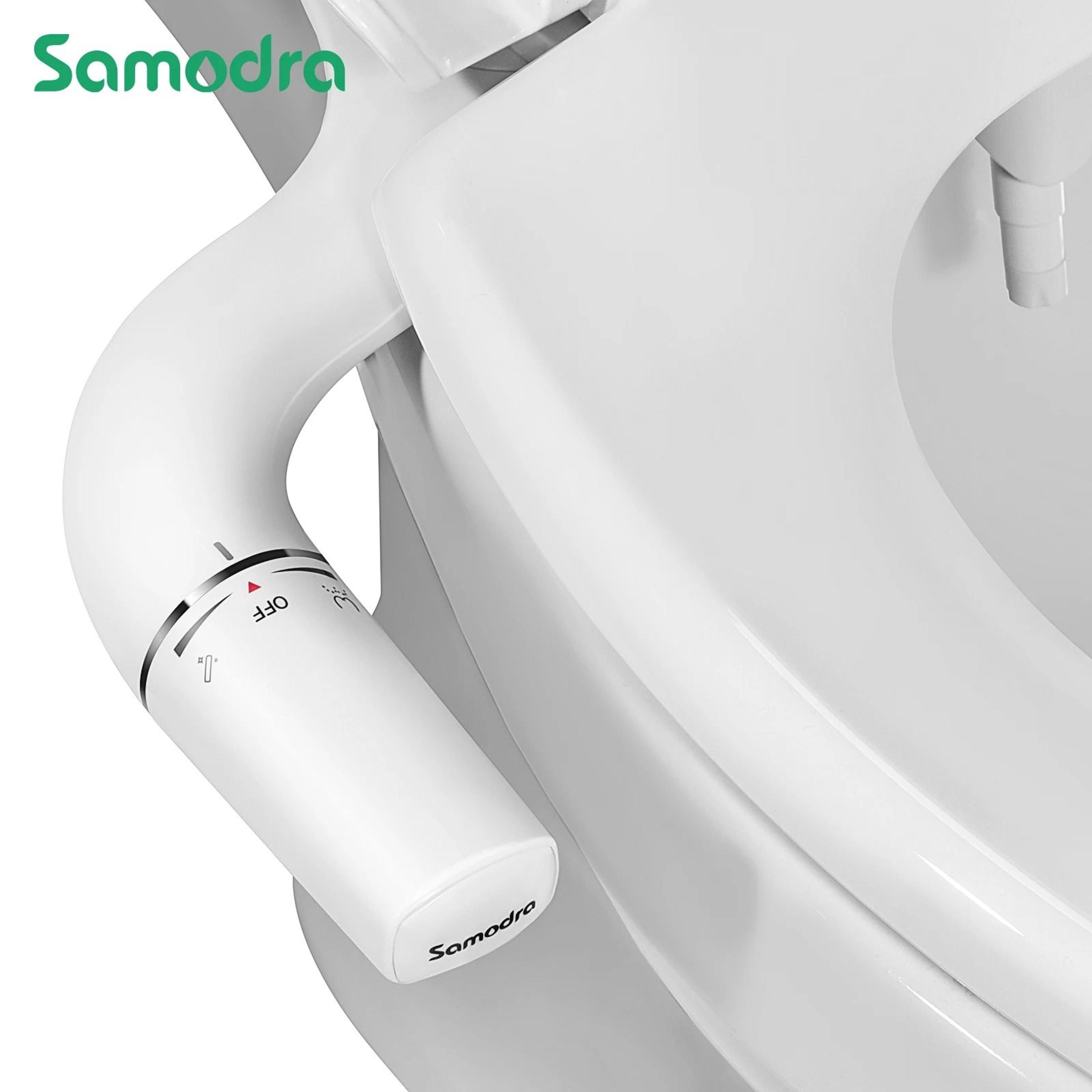 samodra ultra-slim bidet toilet seat attachment dual nozzle adjustable water pressure