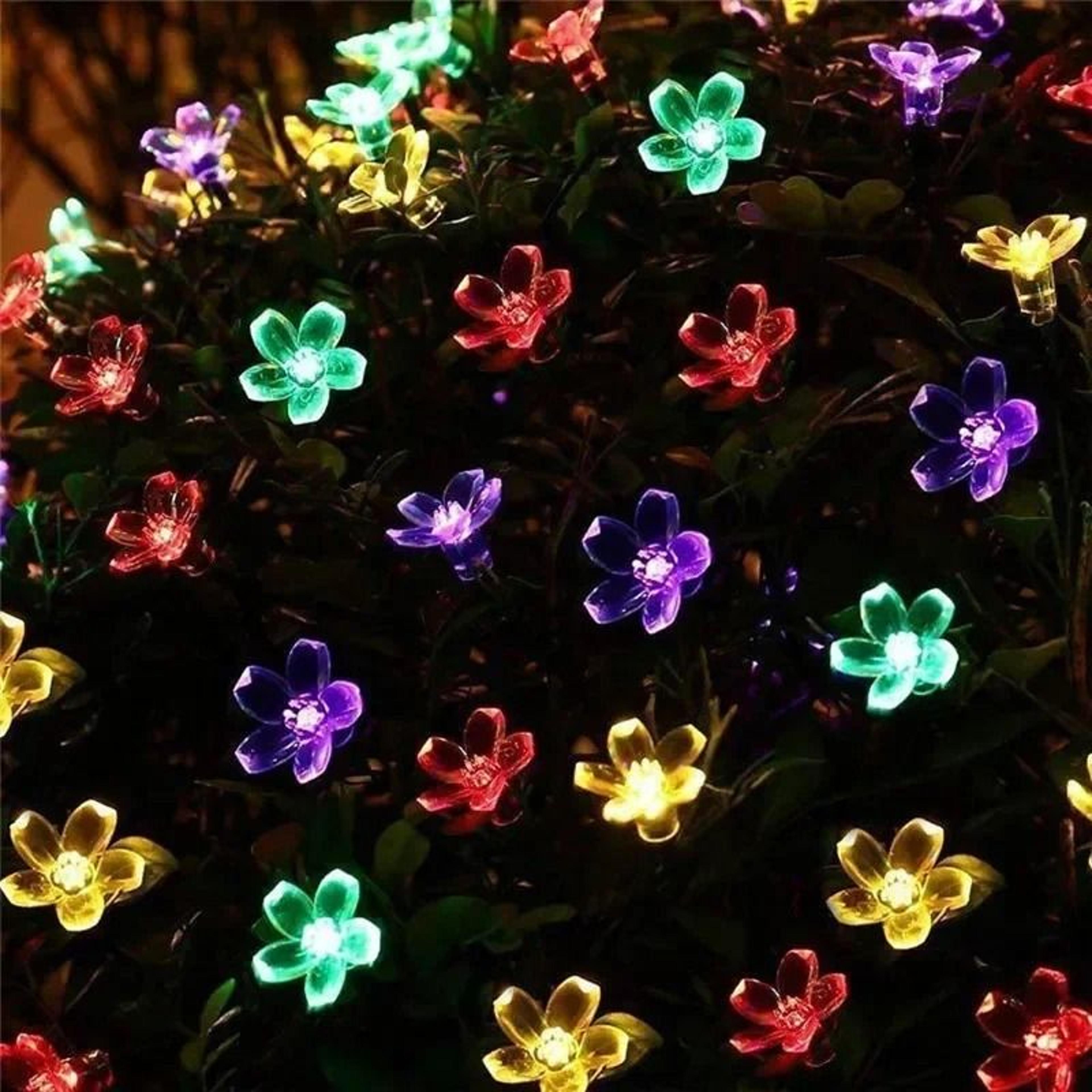 5M 20 LED Solar Cherry Blossom Flower String Lights Outdoor Waterproof 8 Modes 4