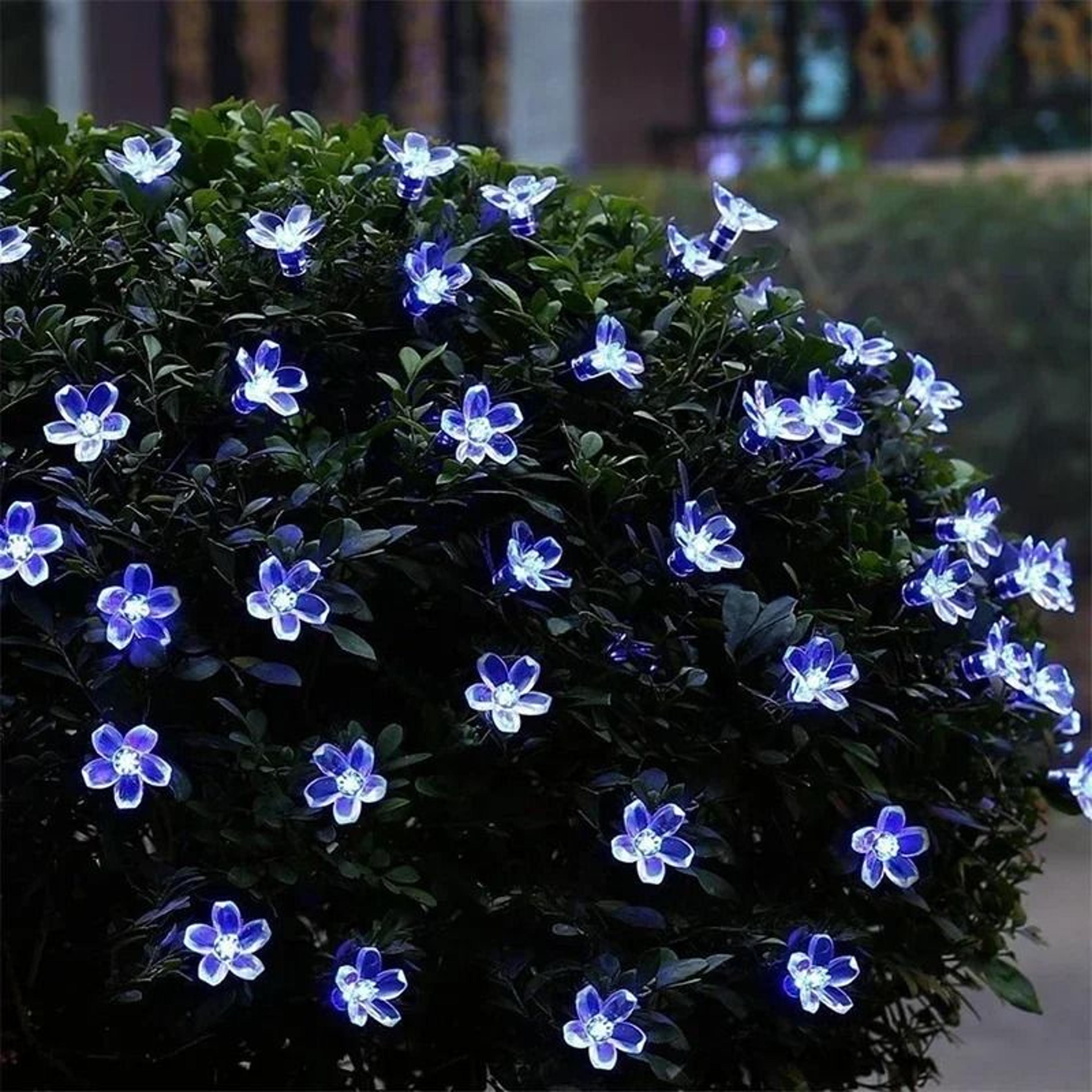 5M 20 LED Solar Cherry Blossom Flower String Lights Outdoor Waterproof 8 Modes 7