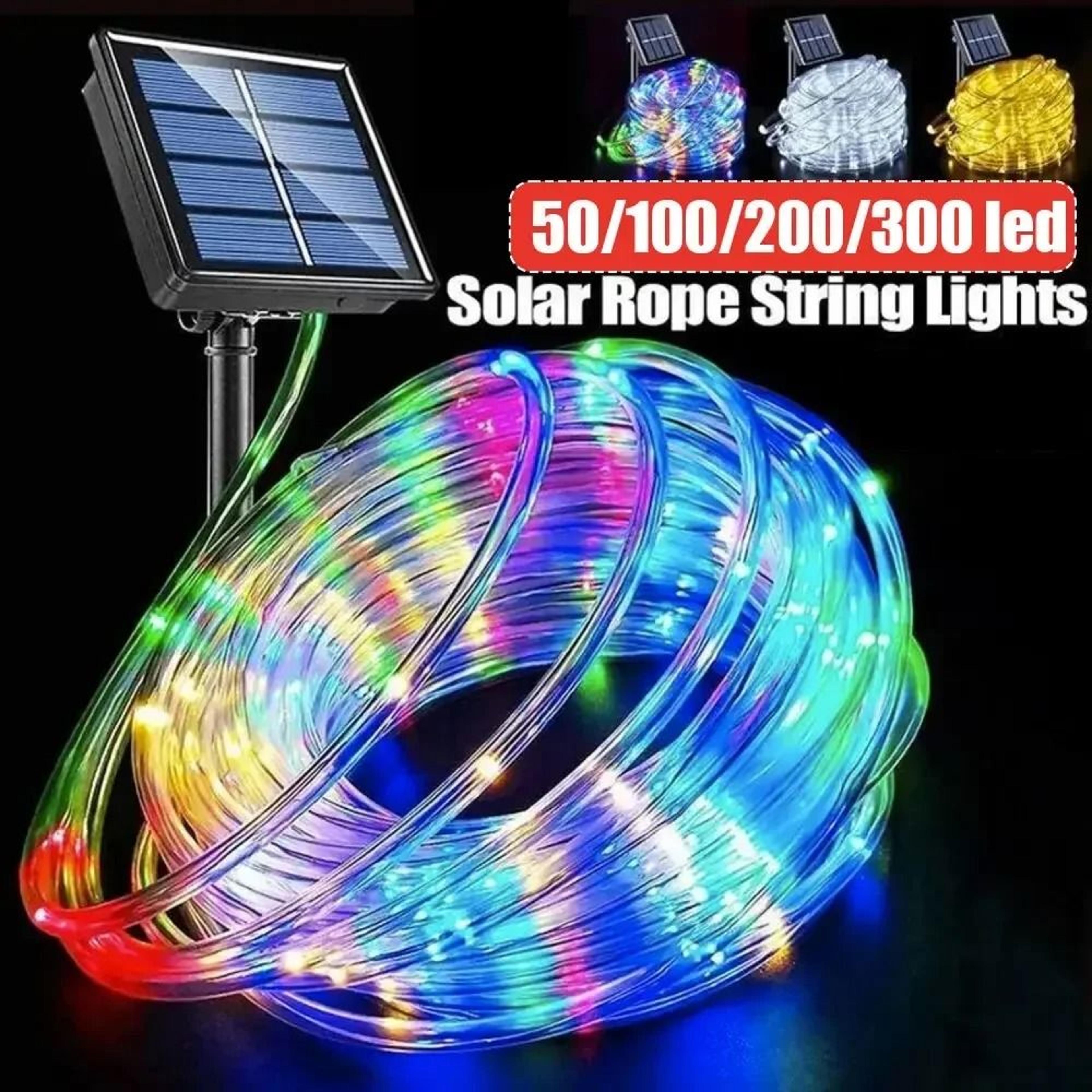 solar tube rope led string lights outdoor waterproof fairy light garden decor