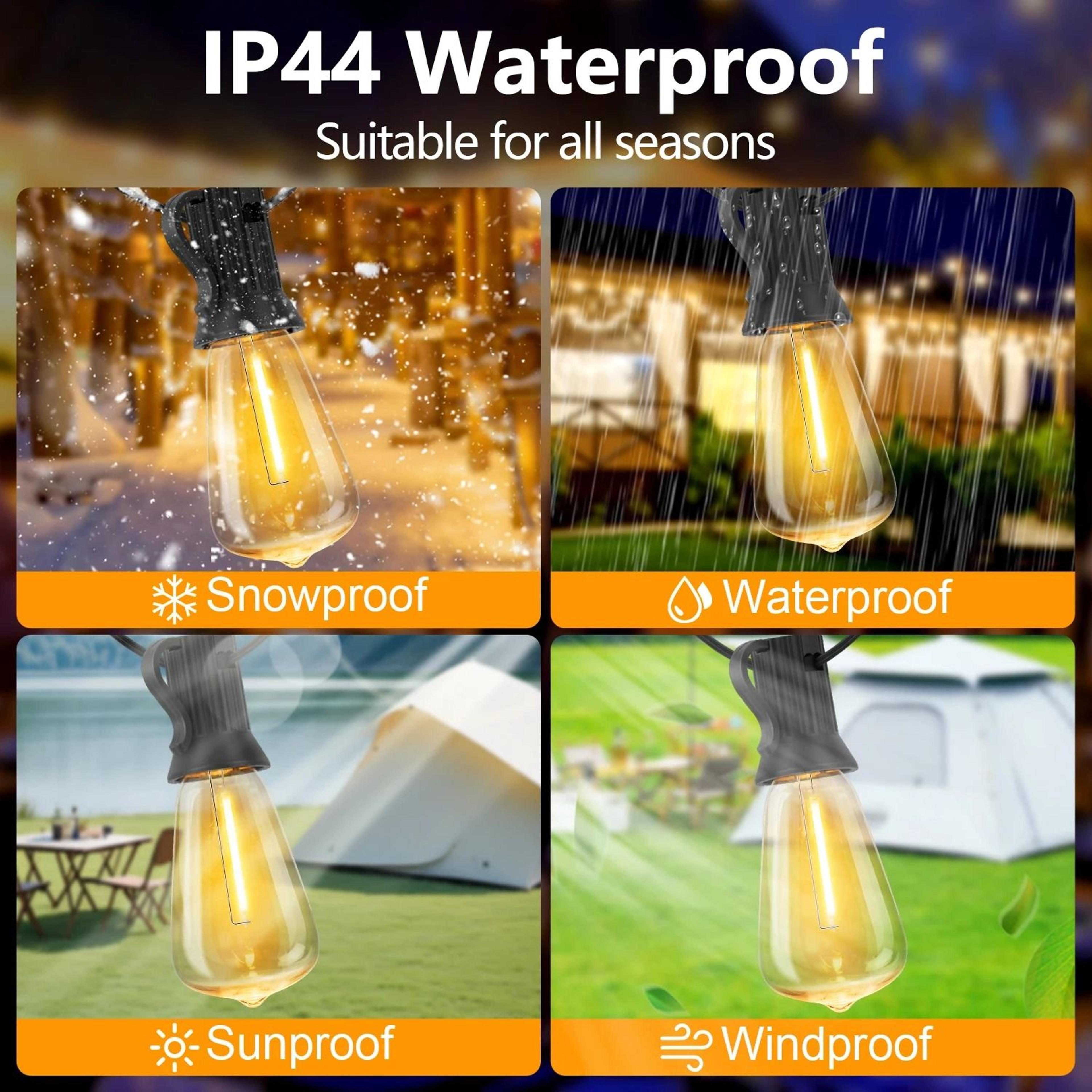 Solar G40 Globe LED String Lights Outdoor Waterproof Remote USB Bistro Lamp 5