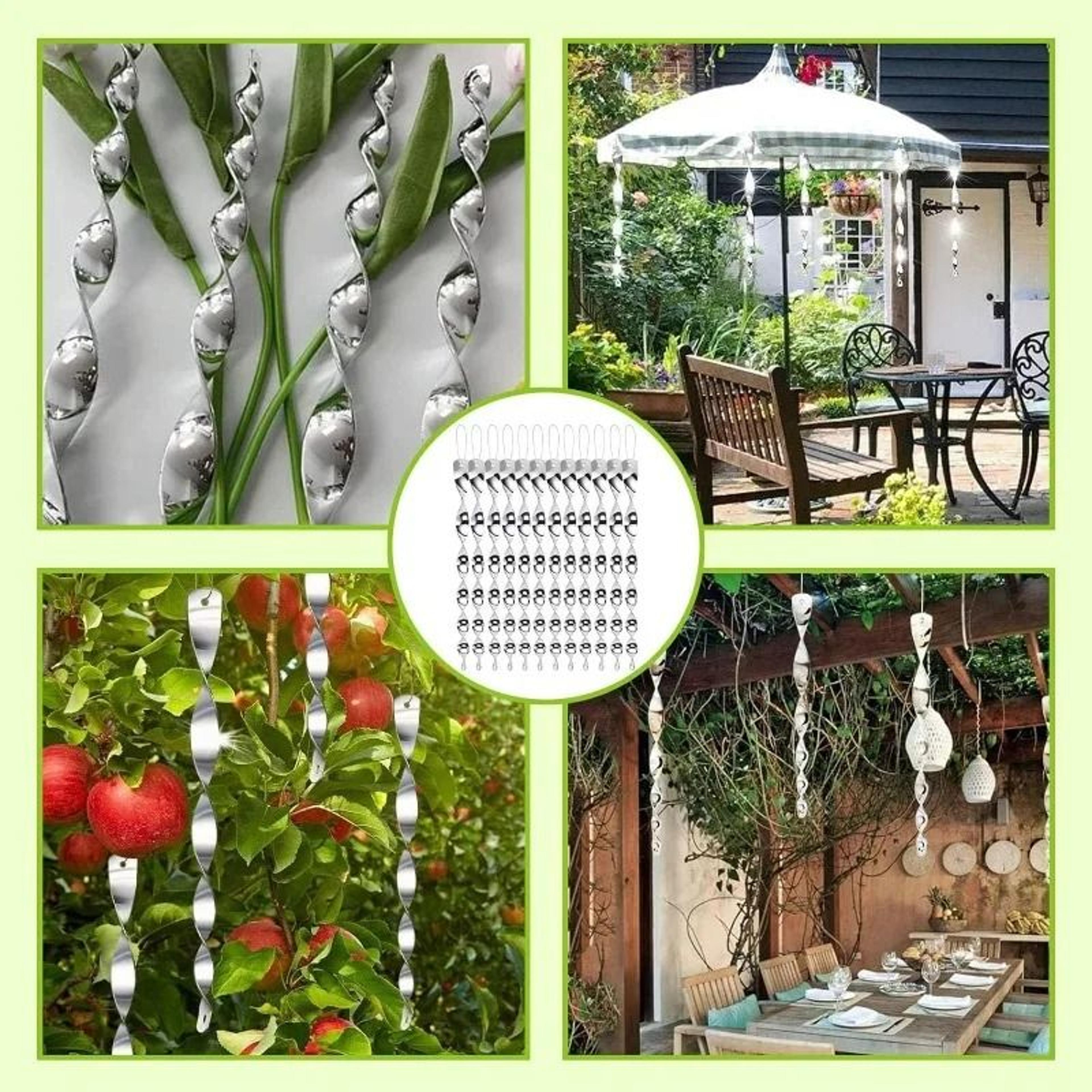 Reflective Bird Deterrent Spiral Rods Wind Rotating Scare Device Garden Decor 4