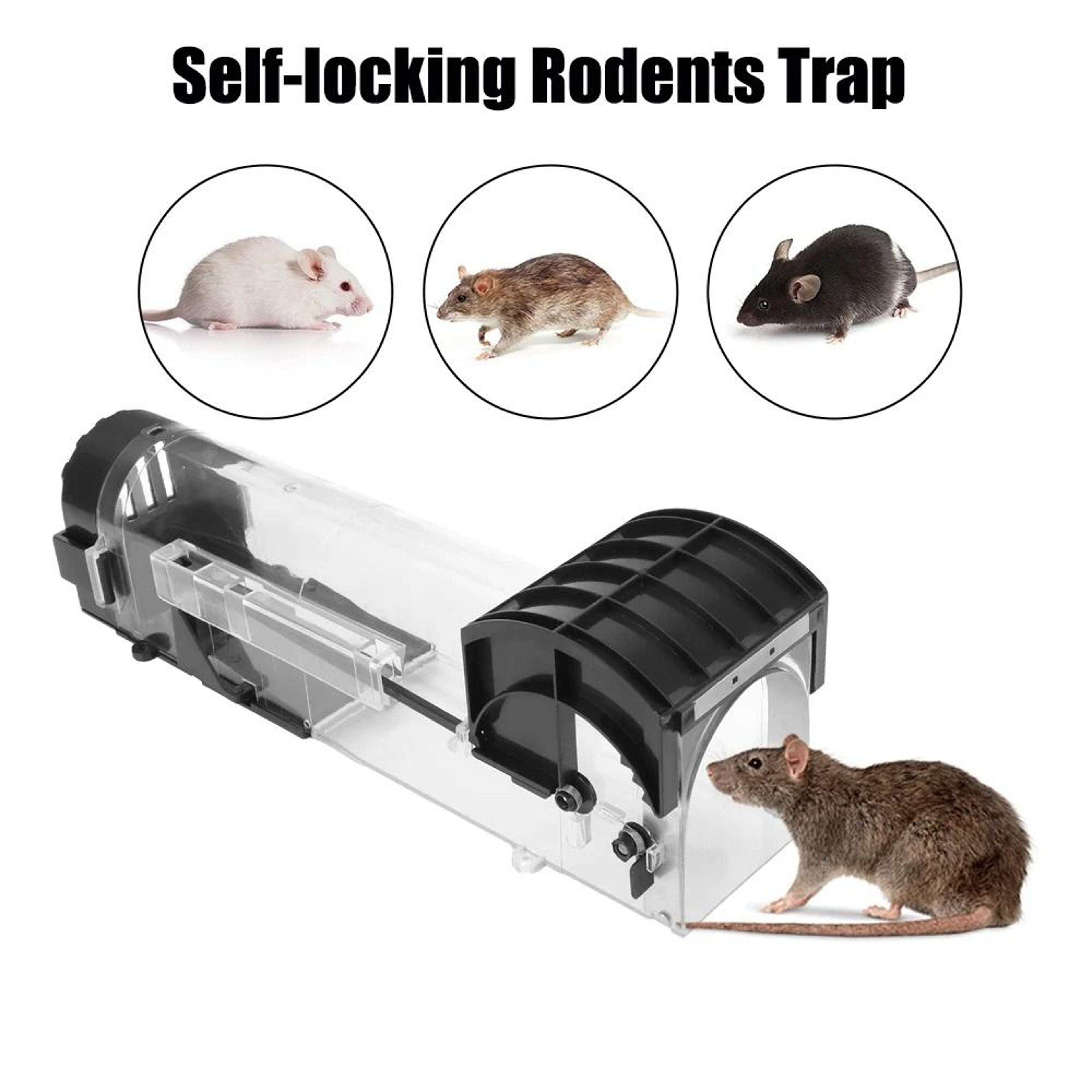 Reusable Humane Plastic Mouse Trap Safe SelfLocking Smart Rodent Catcher 0