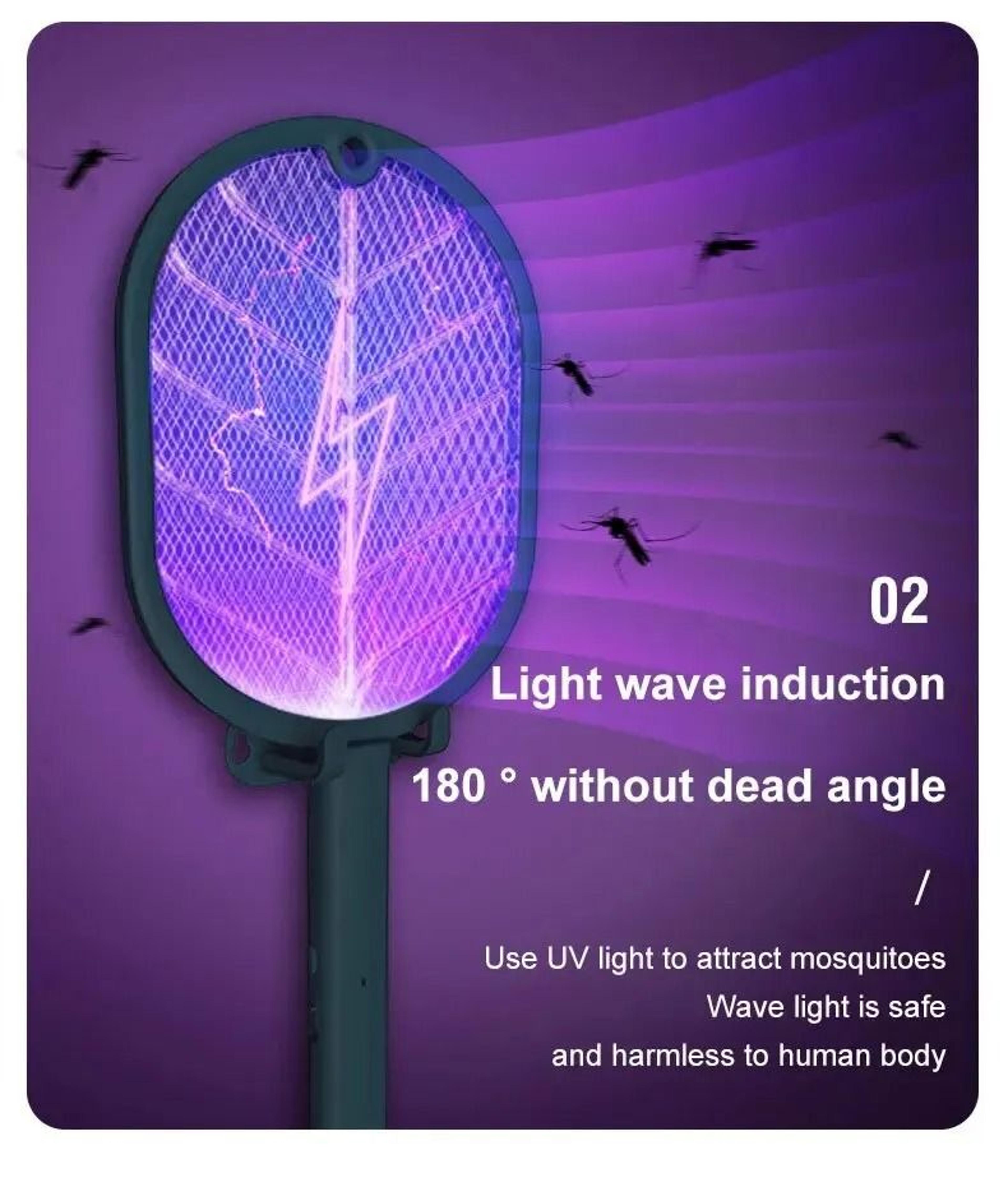 USB Rechargeable Handheld Electric Bug Swatter Mosquito Zapper Racket 2