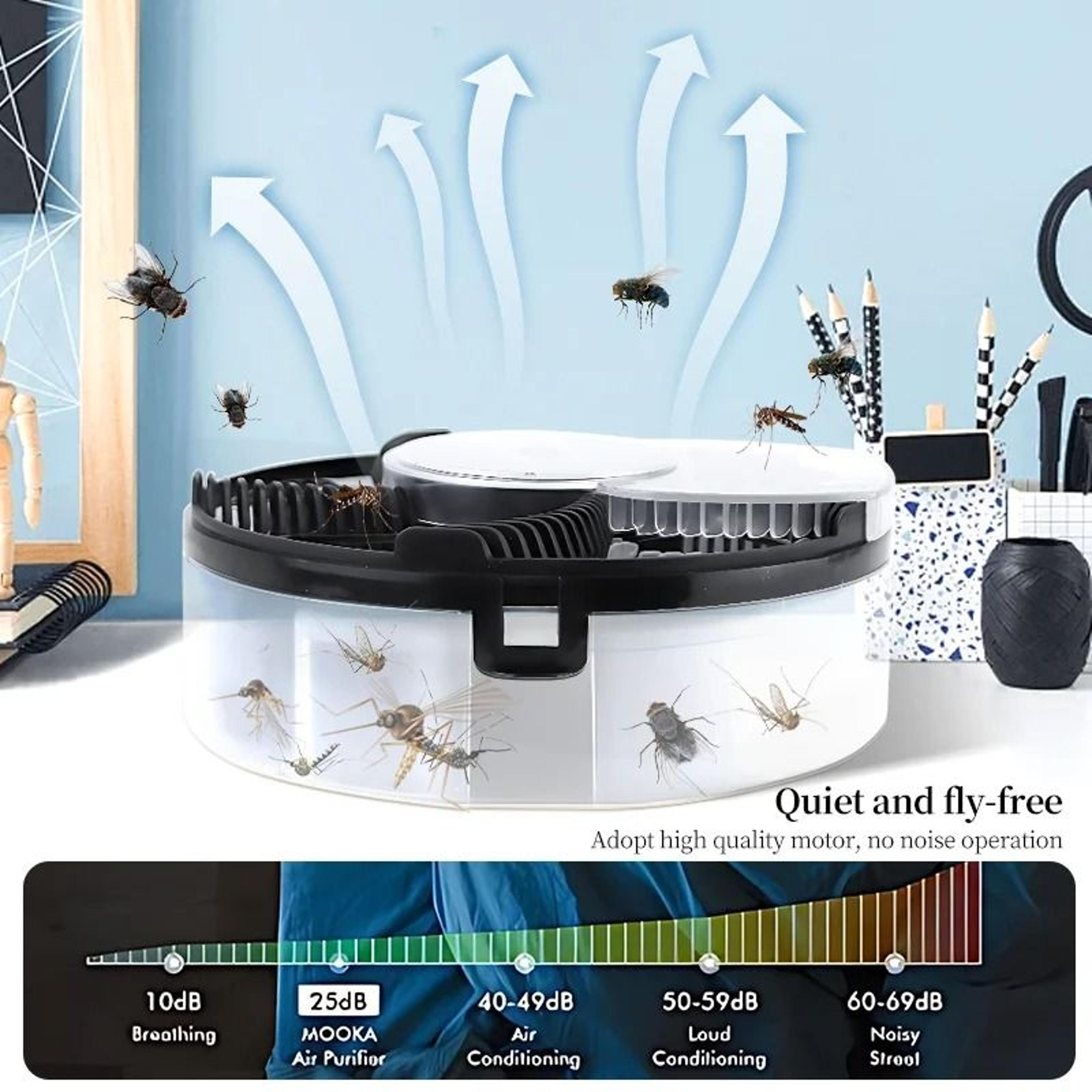 Electric Automatic Fly Trap USB Rechargeable Indoor Garden Flying Pest Catcher 3