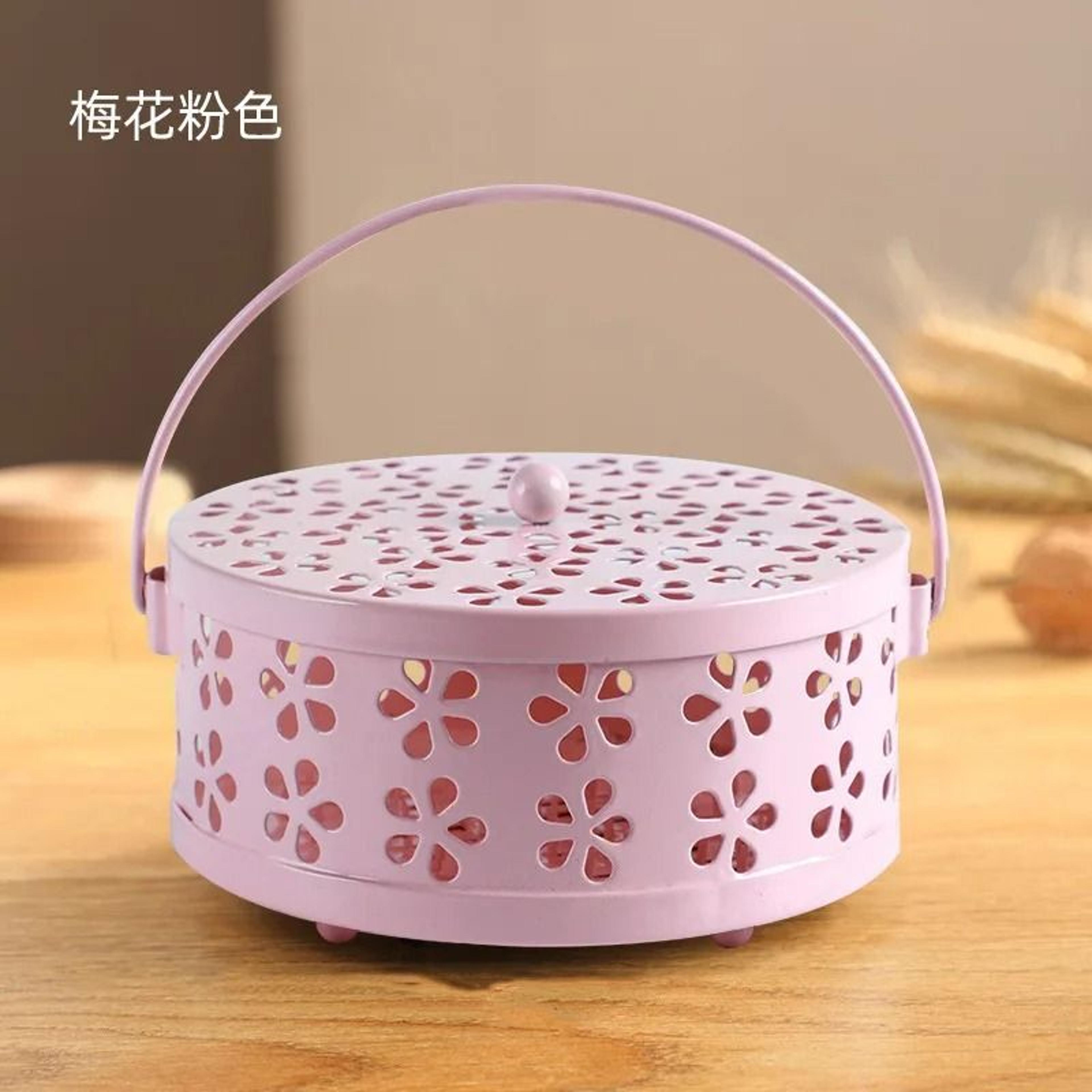 Round Mosquito Coil Holder Metal Incense Burner Hanging Tray Camping 7