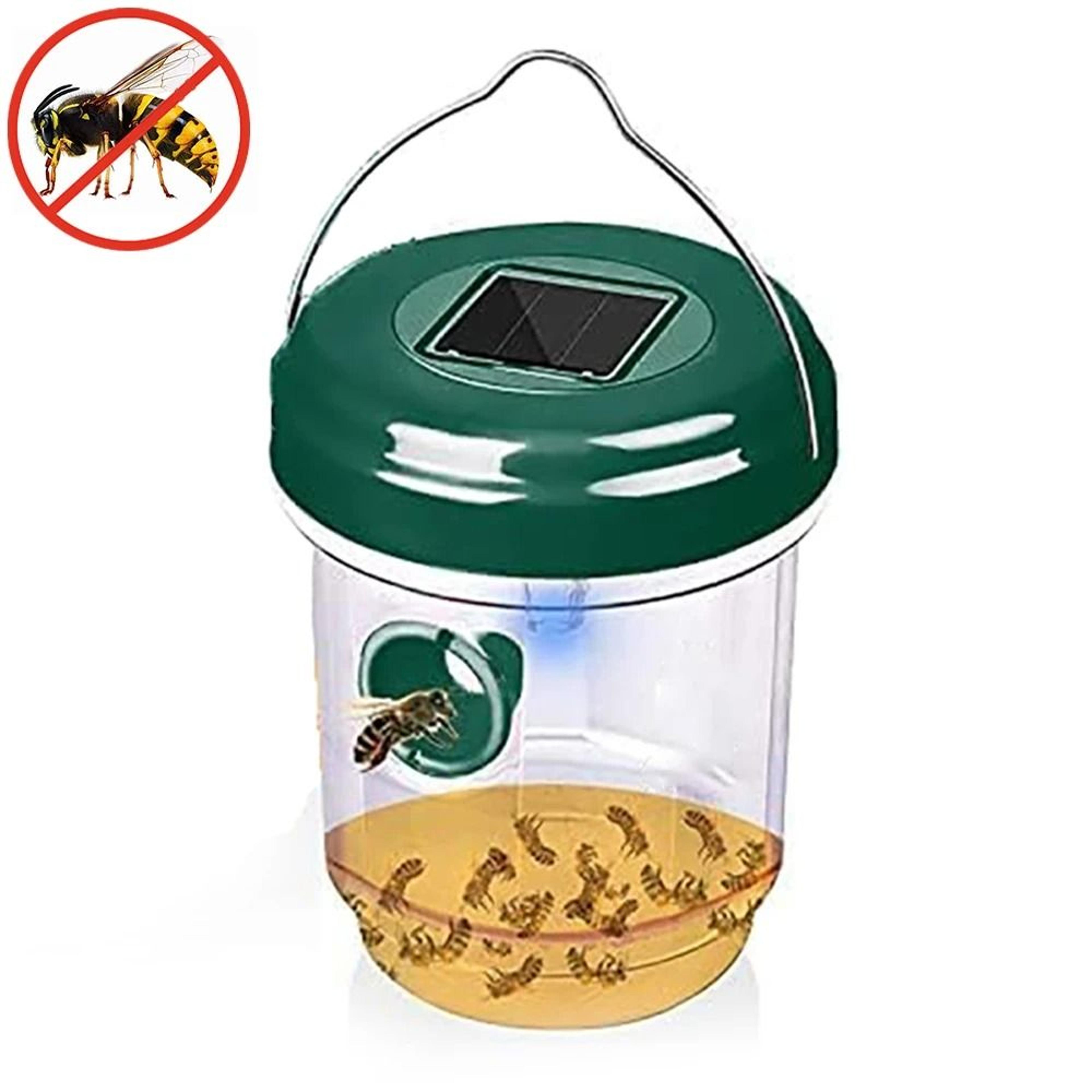 Outdoor Solar Powered UV LED Light Wasp Bottle Trap Bee Hornet Catcher 0