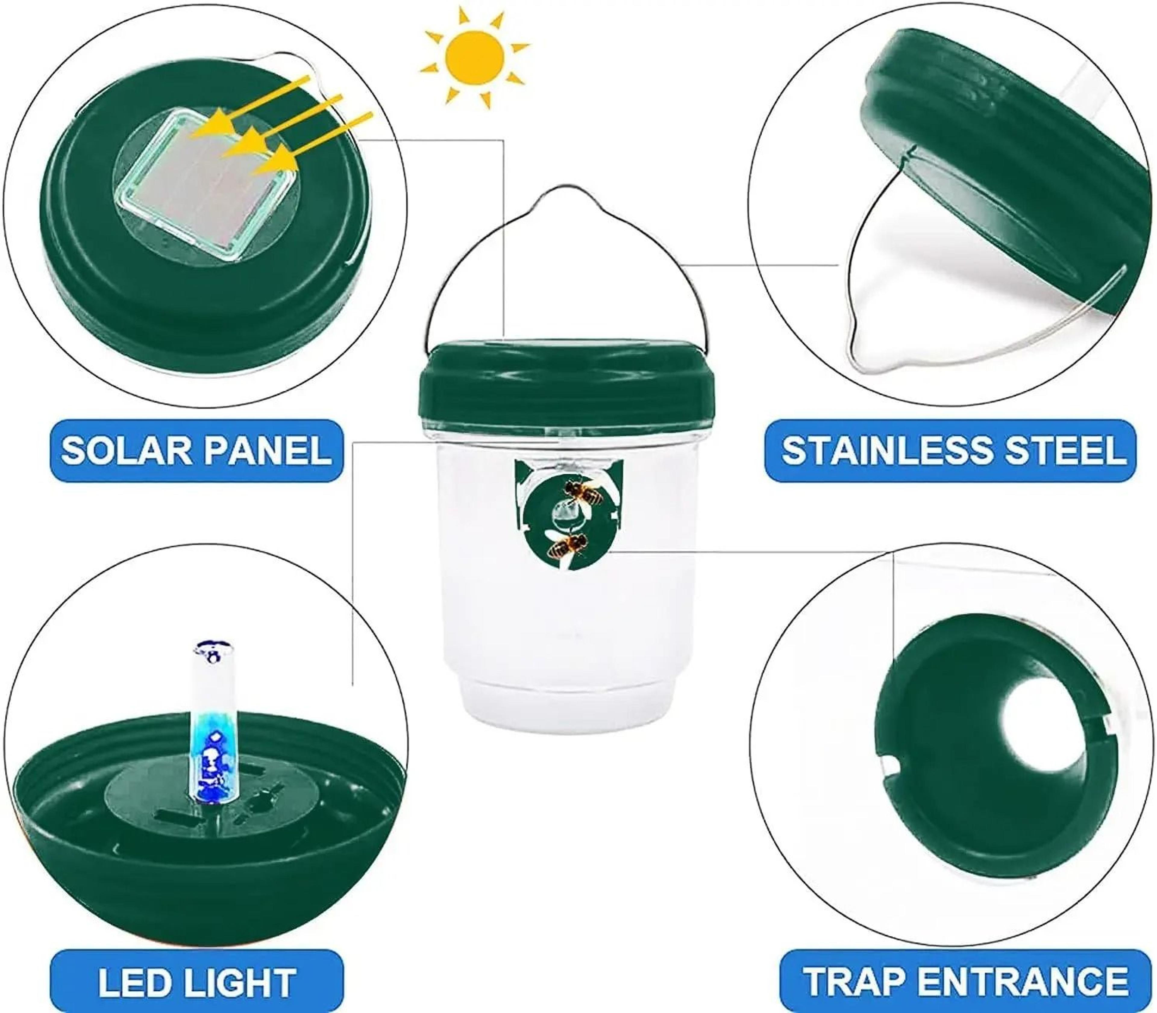 Outdoor Solar Powered UV LED Light Wasp Bottle Trap Bee Hornet Catcher 3