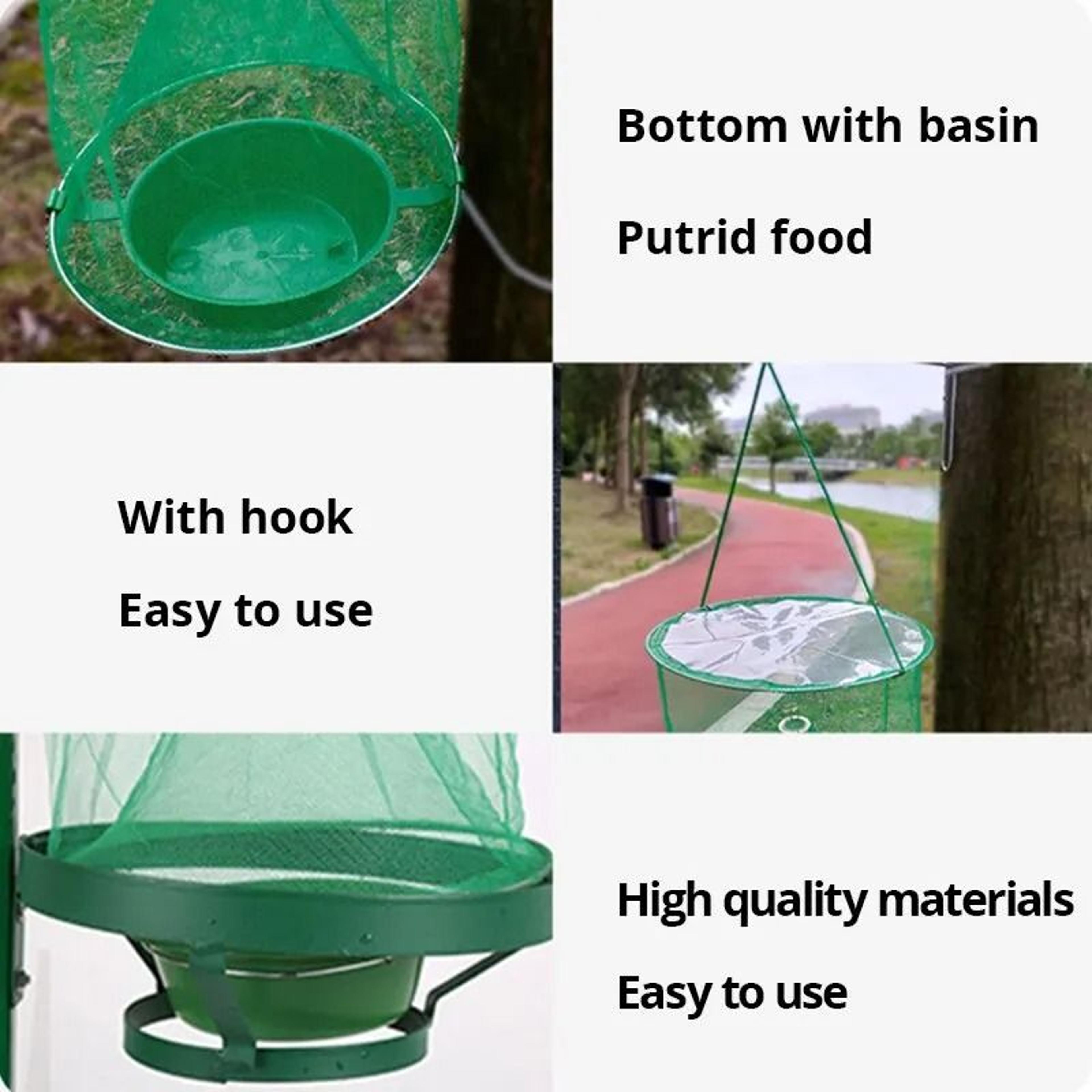 Reusable Hanging Fly Trap Net Cage Catcher Pest Control Outdoor Garden Yard 4