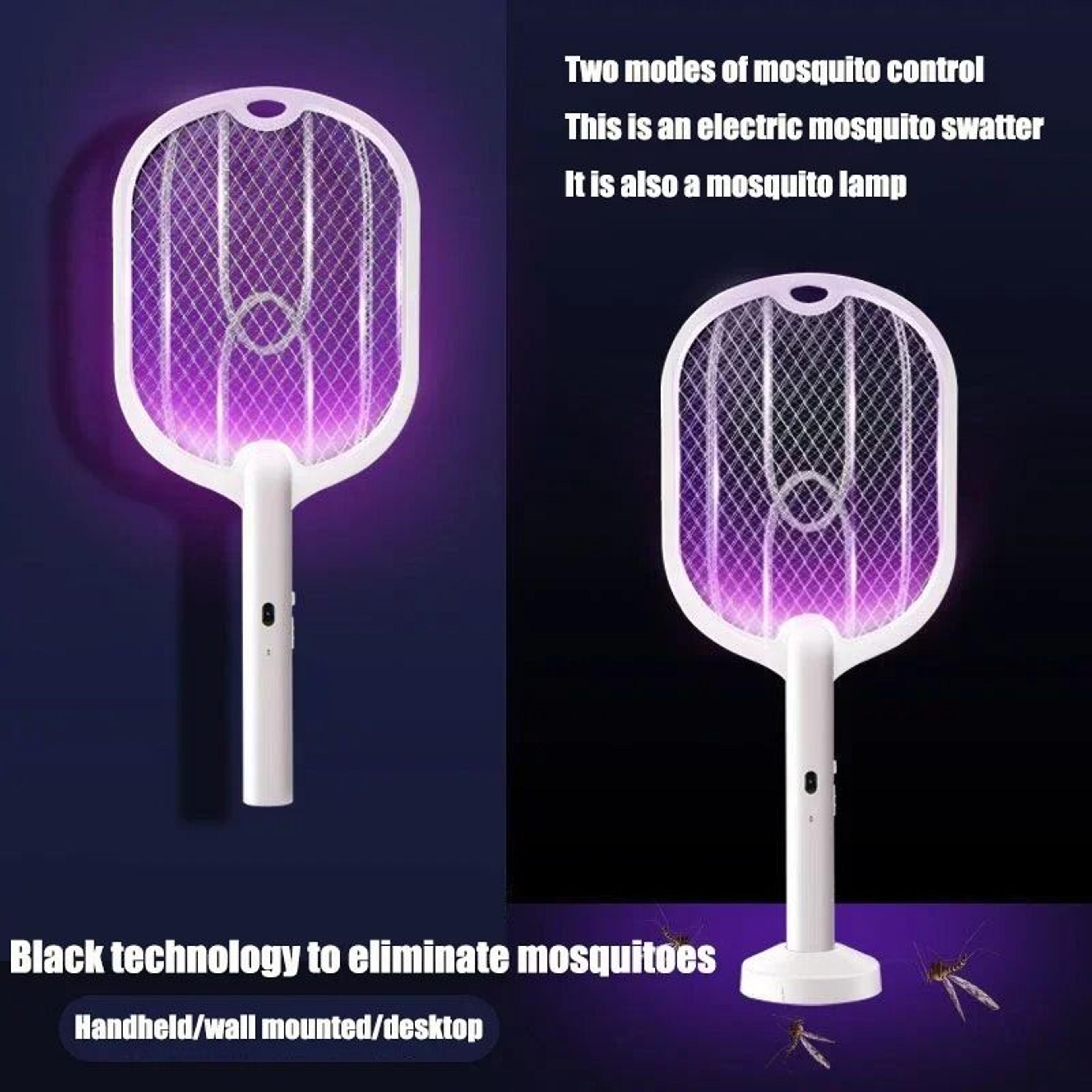 Upgraded 3000V Electric Mosquito Swatter TypeC 3in1 Bug Zapper Lamp 1