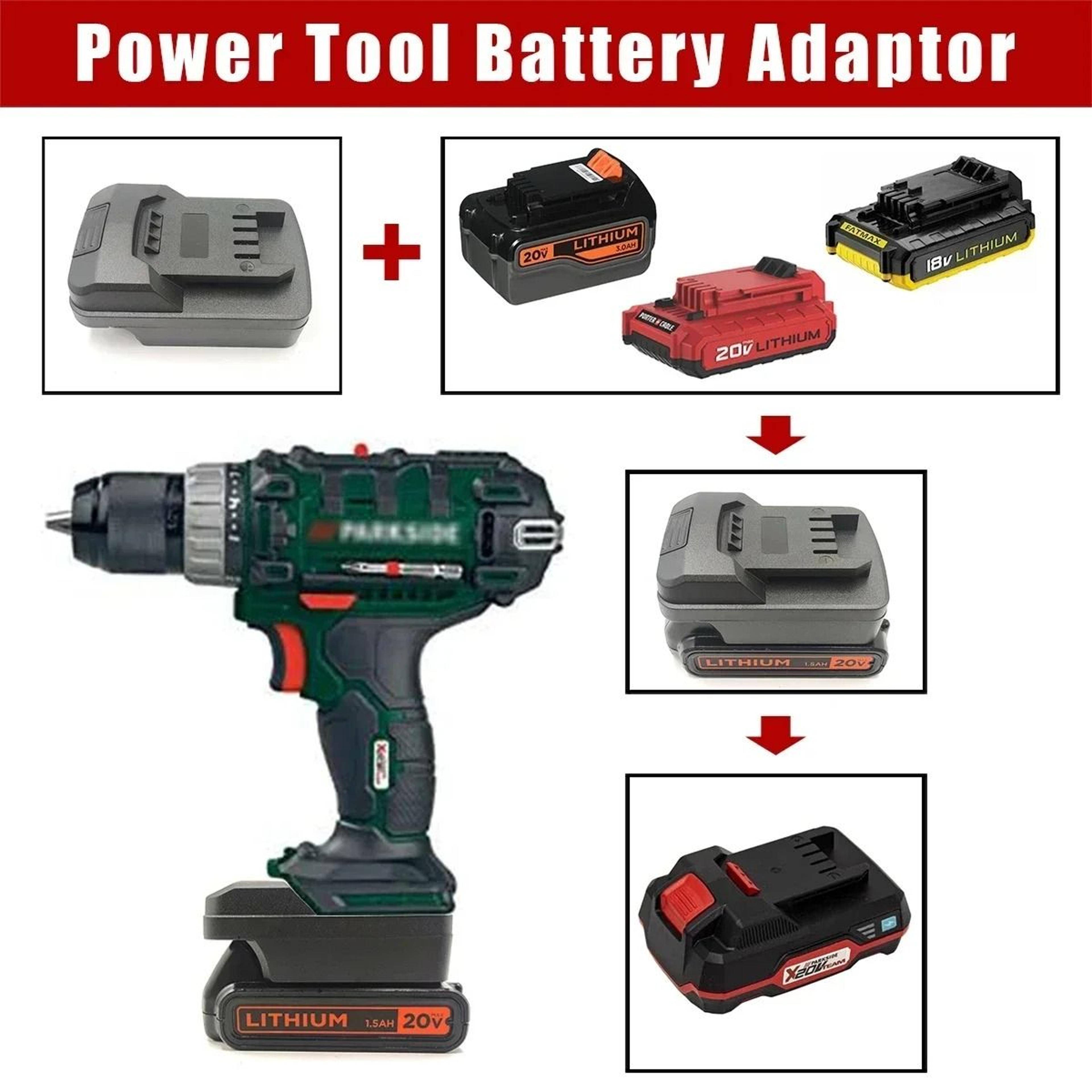 Battery Adapter Fit Black Decker Porter Cable Stanley 20V To Parkside 20V Tool 5