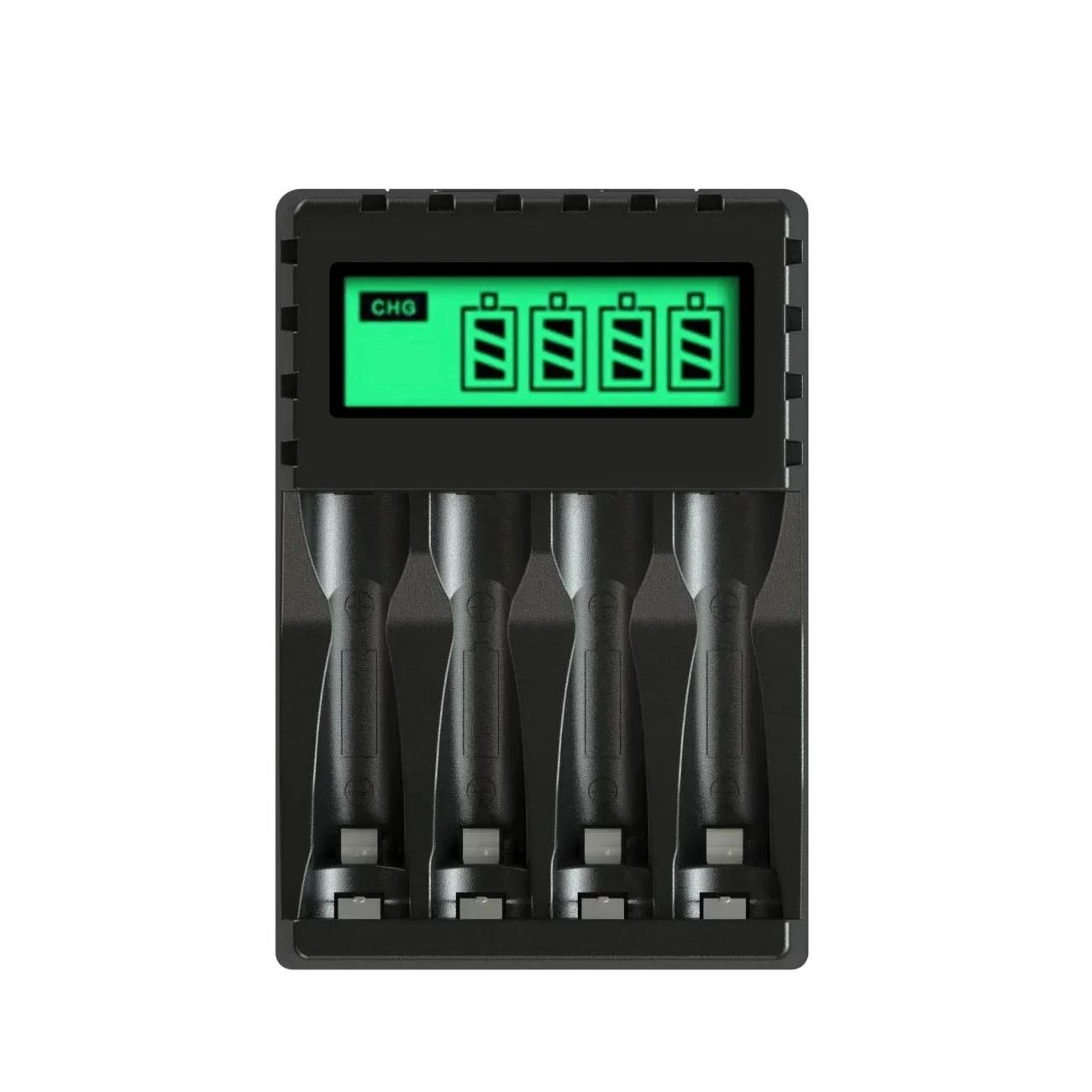 4 Slots Smart Battery Charger LCD Display Fit 12V AA AAA NiMH NiCd Battery 6
