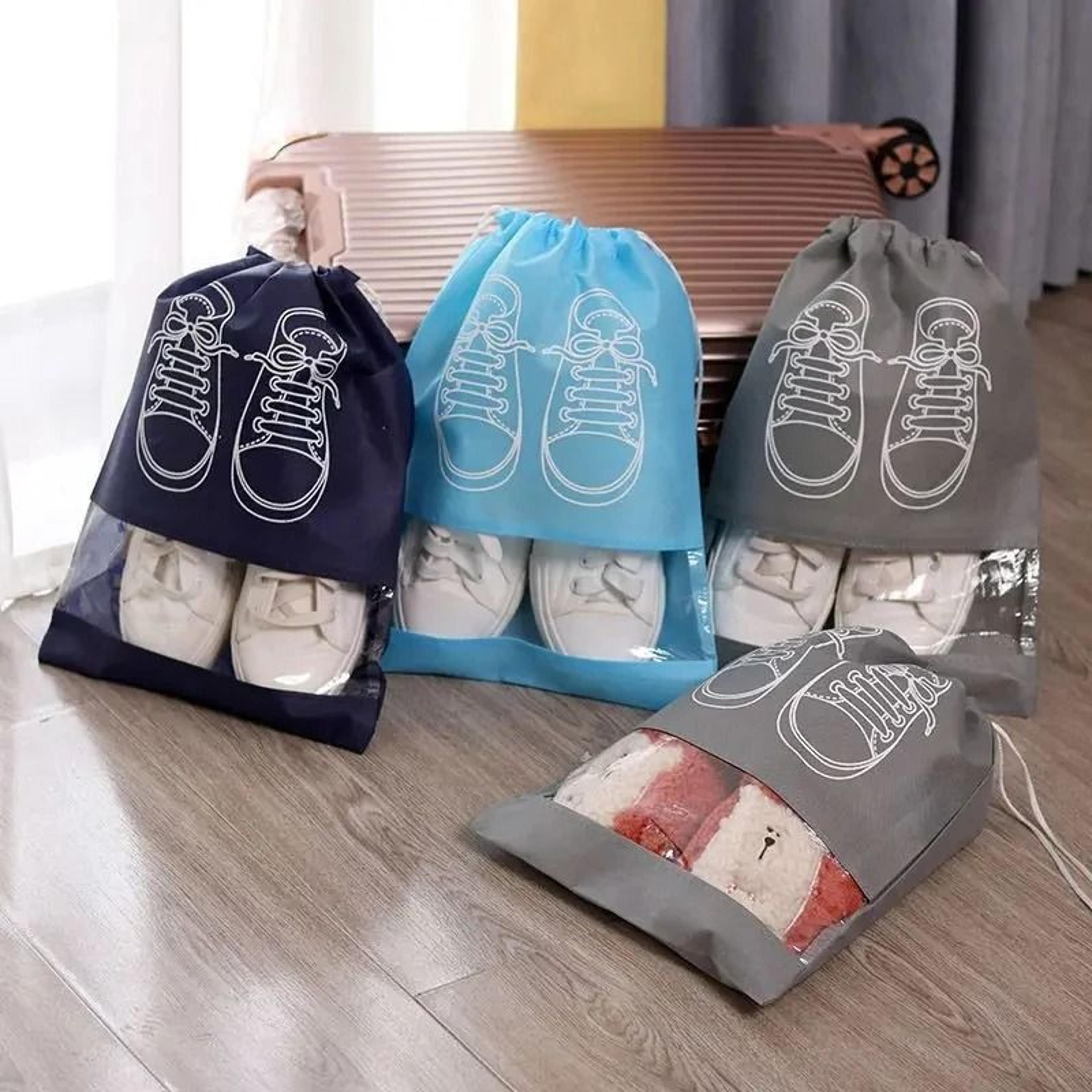 5pcs travel shoe storage bag drawstring dustproof moistureproof organizer pouch