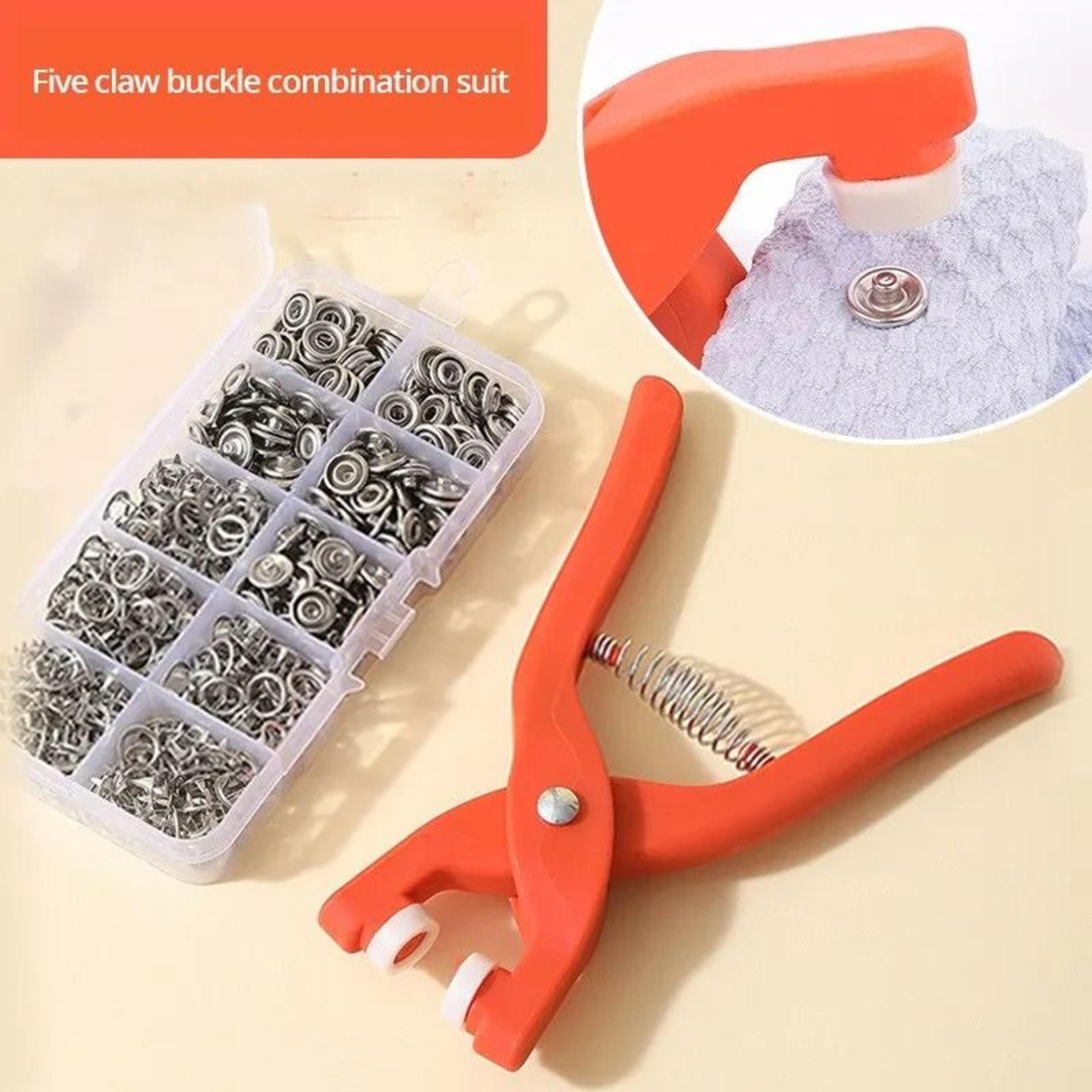 Snap Button Fasteners Kit 50 Sets Metal Snaps Hand Pressure Pliers Tool DIY 0