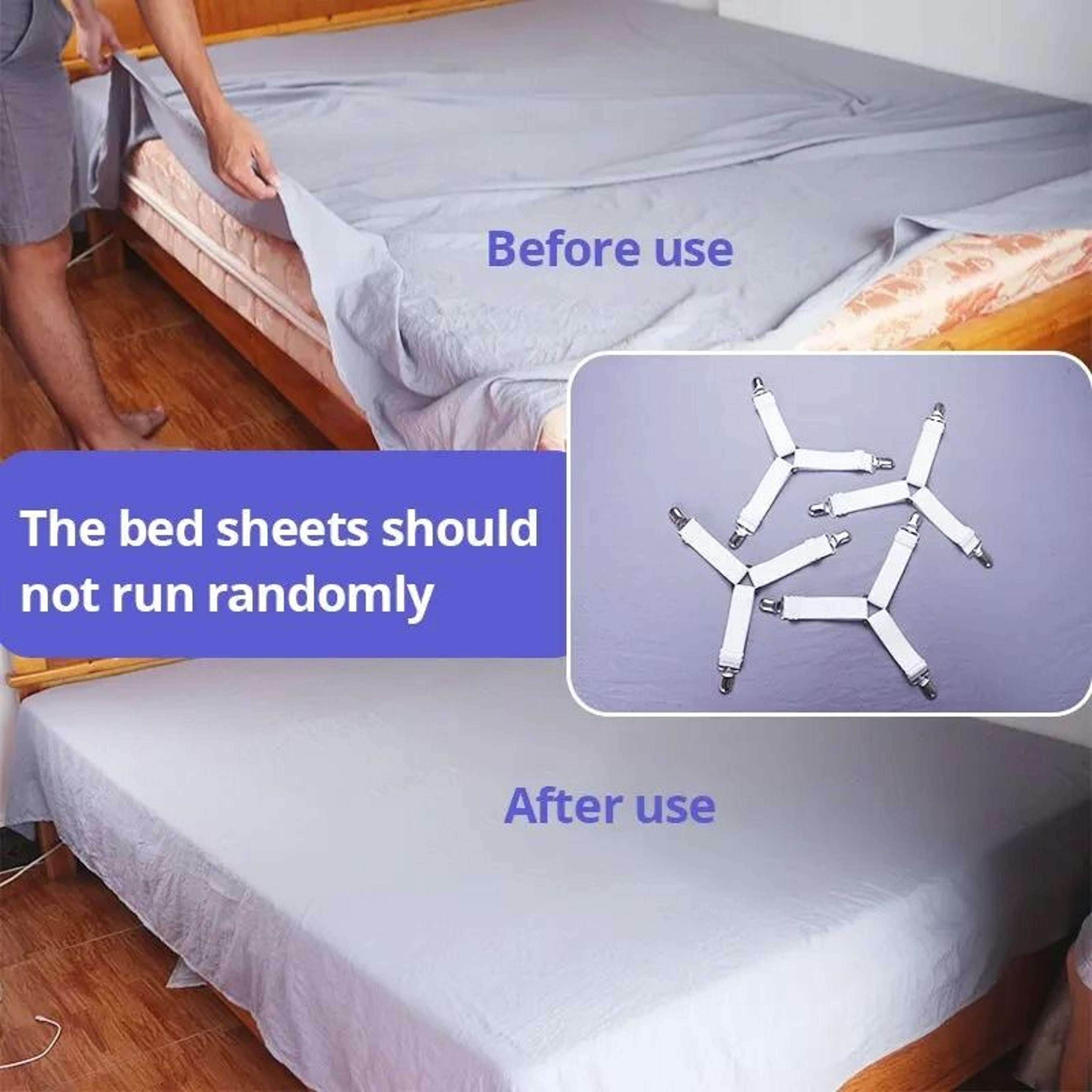 Bed Sheet Holders Clips Fasteners Adjustable Elastic Straps Mattress Cover Grippers 1