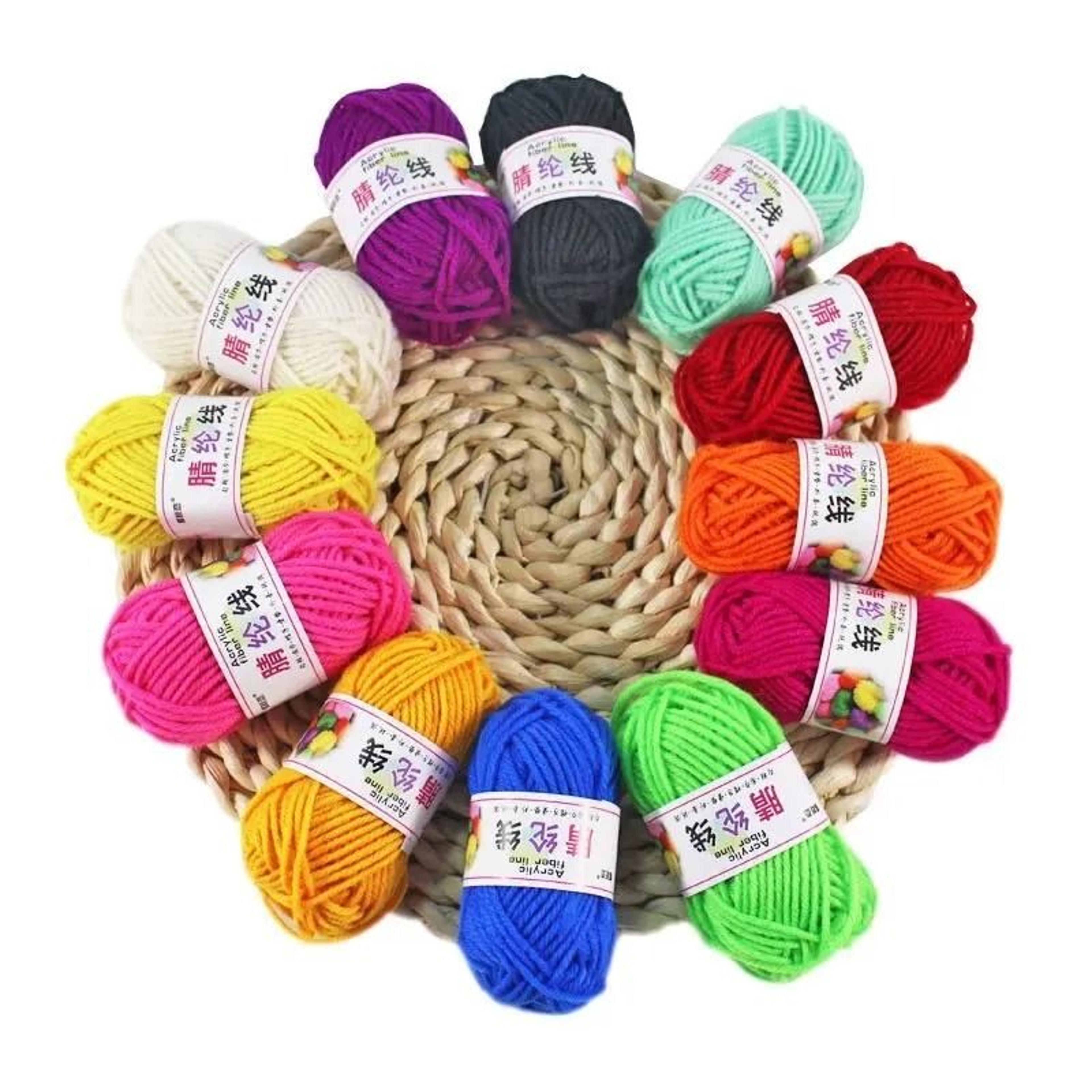 12pcs Multicolor Acrylic Yarn Skeins Crochet Craft Starter Kit Beginners 6