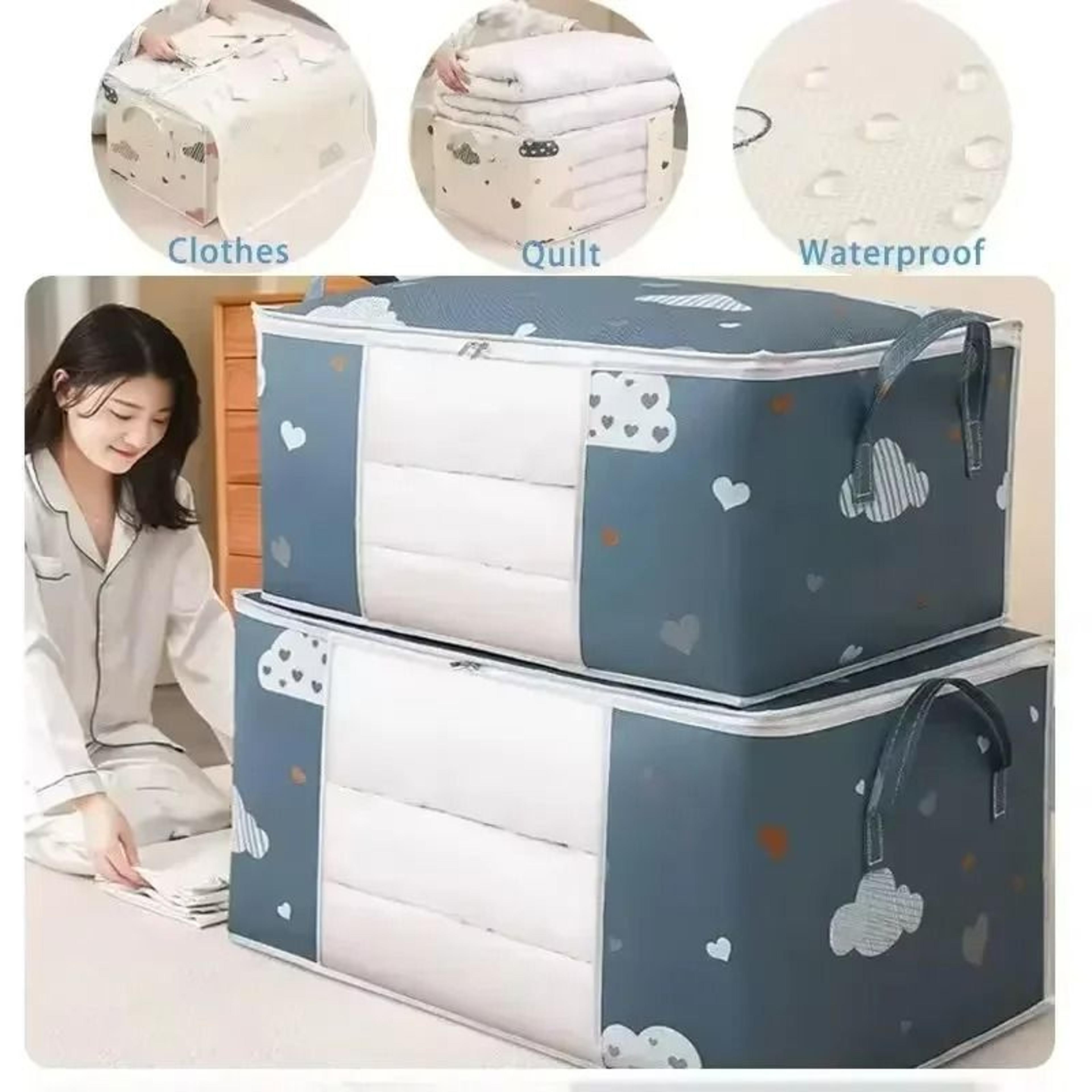 Large Foldable Non Woven Storage Bag Fabric Dust Proof Quilt Clothes Organizer 0