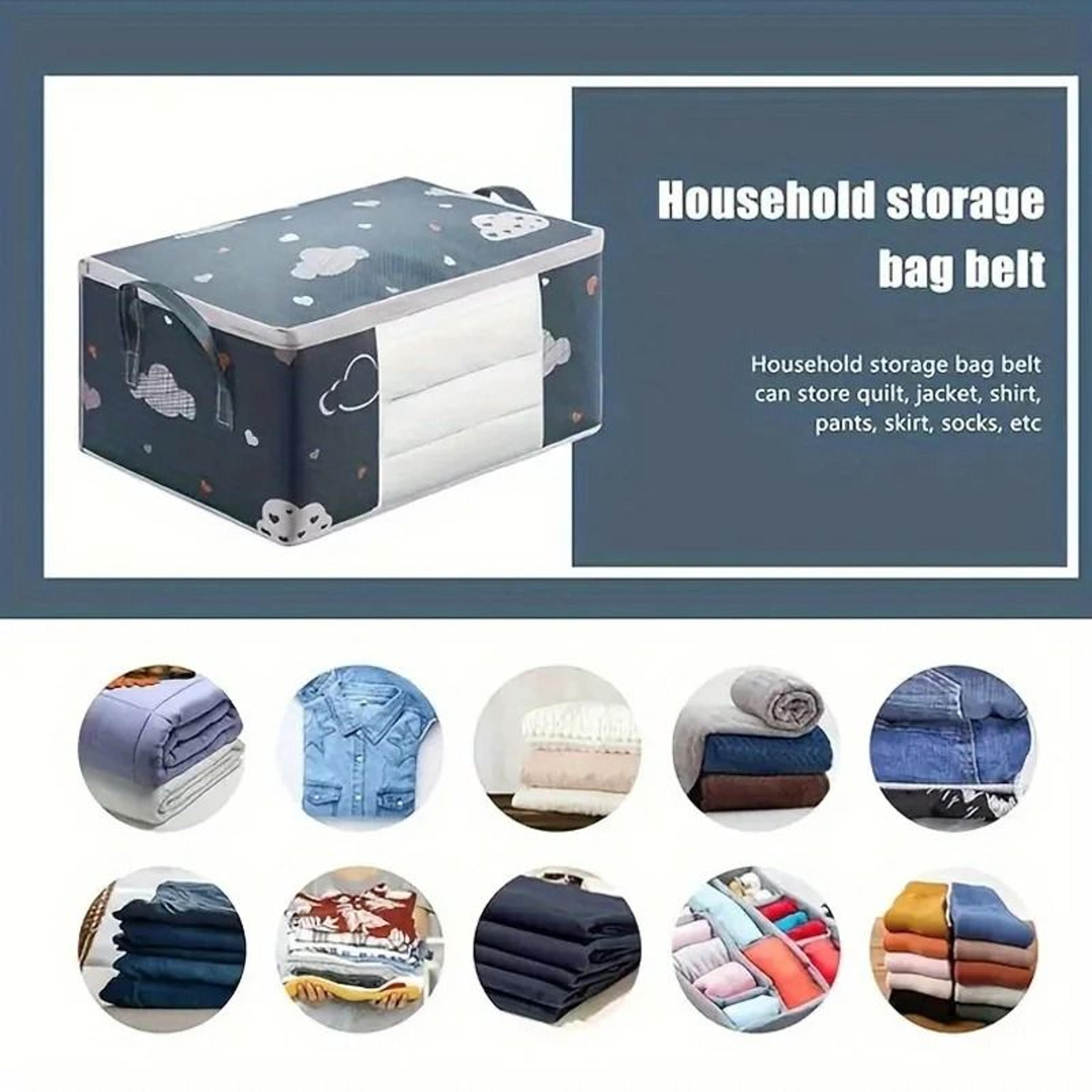 Large Foldable Non Woven Storage Bag Fabric Dust Proof Quilt Clothes Organizer 3