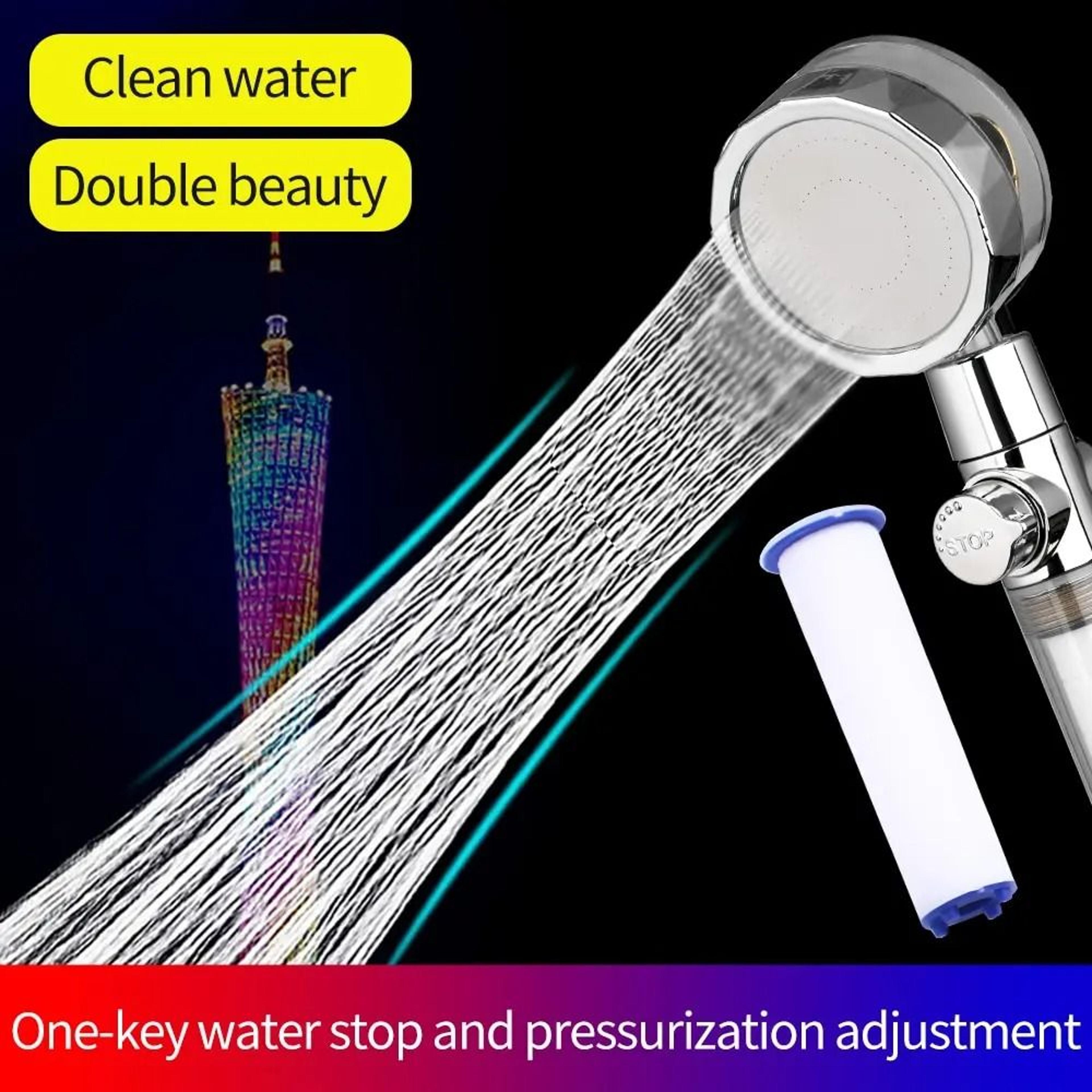 Propeller Turbocharged Shower Head High Pressure Handheld With Filter 1