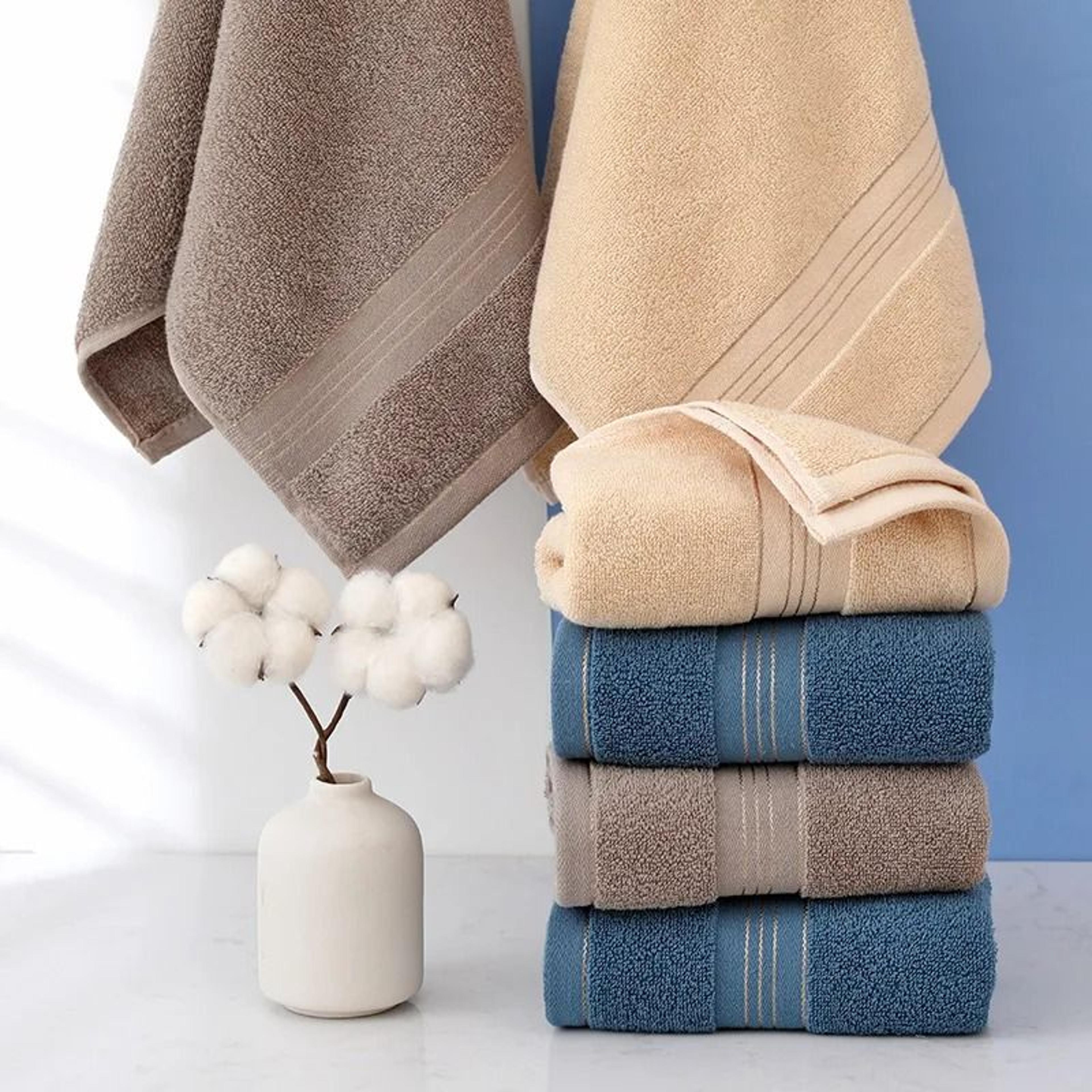 Thickened Pure Cotton Bath Towel Ultra Absorbent Soft Solid Color Washcloth 2