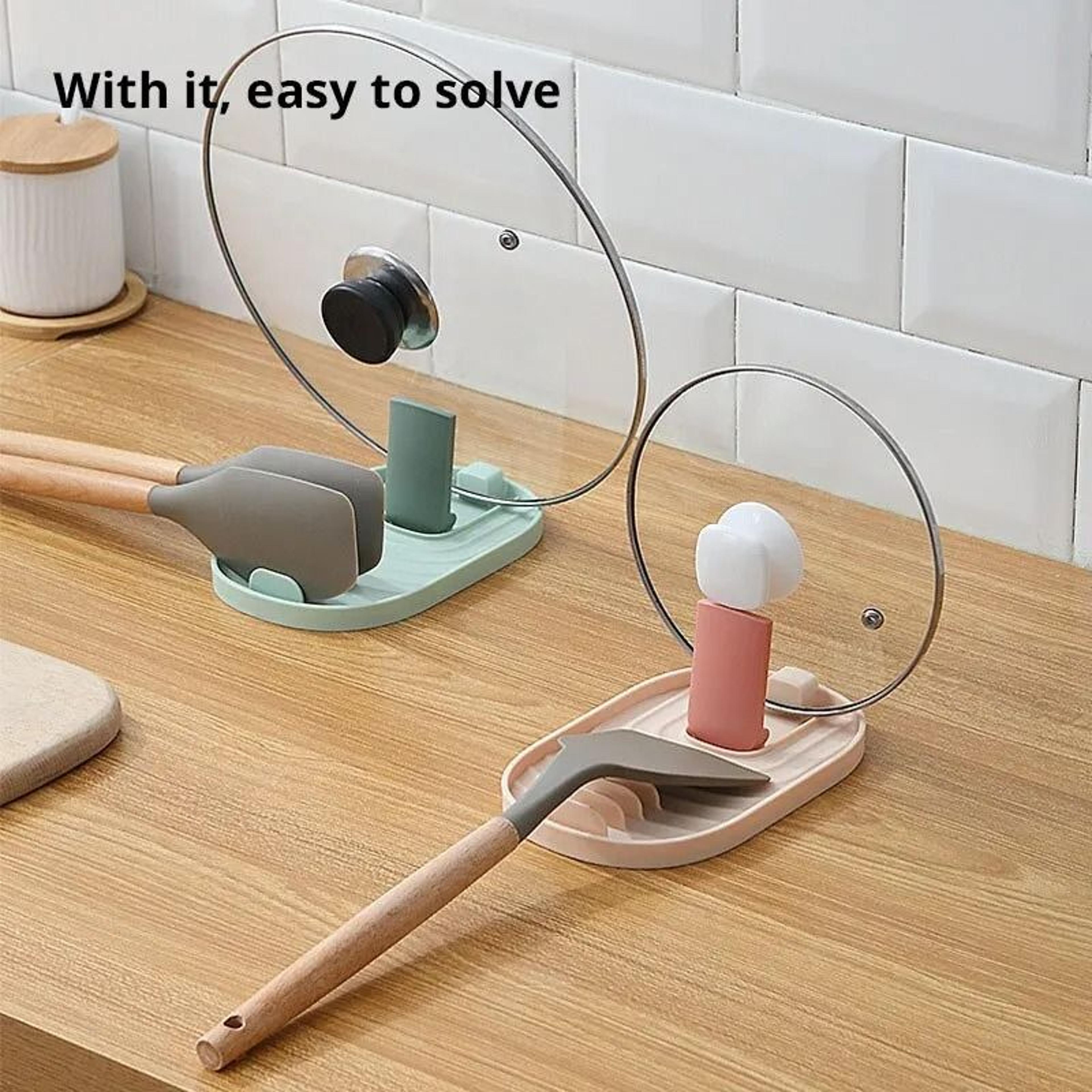 Silicone Pot Lid Stand Spoon Rest Multi Function Kitchen Utensil Holder 0