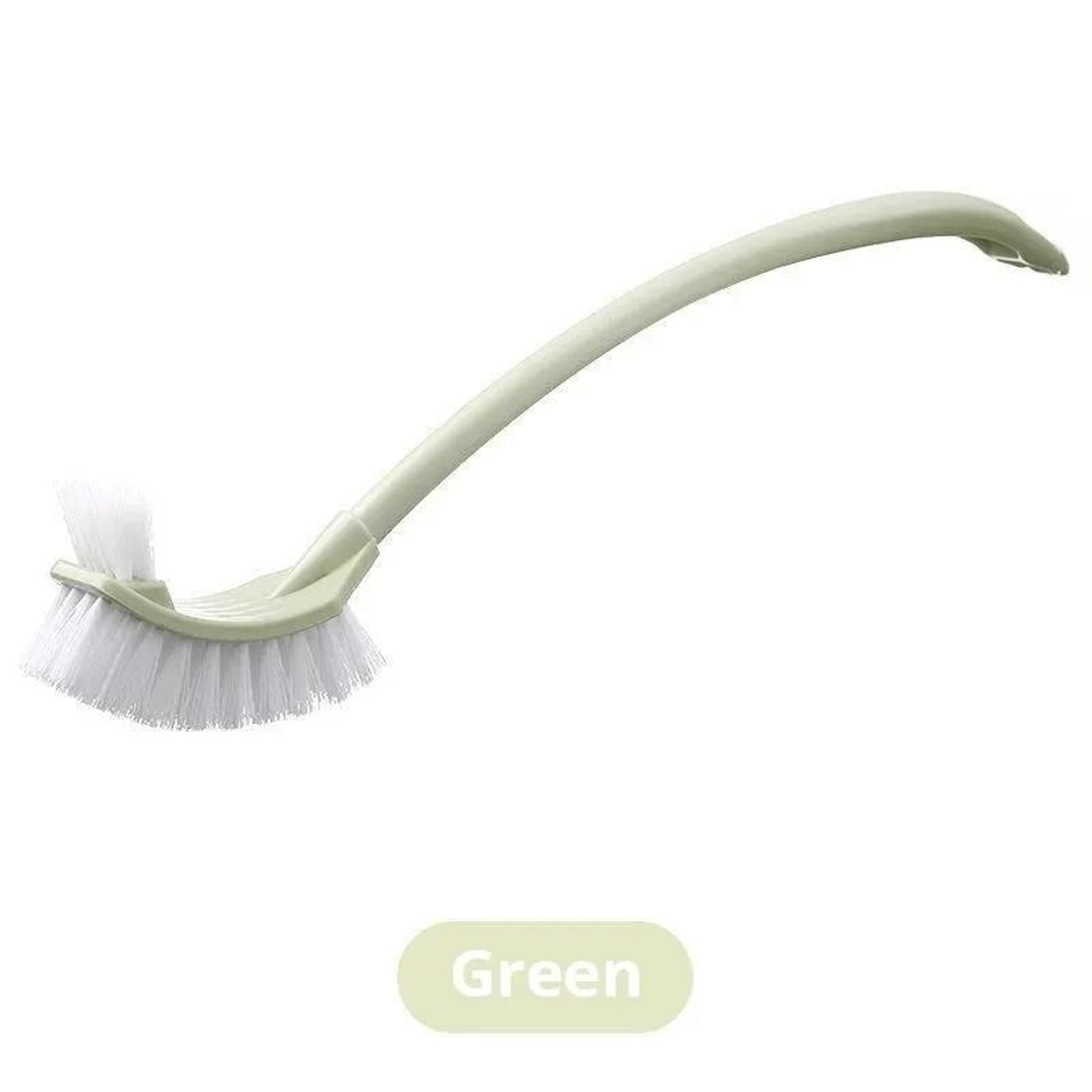 Double Sided Toilet Brush Long Handle Curved Rim Corner Scrubber Cleaner 8