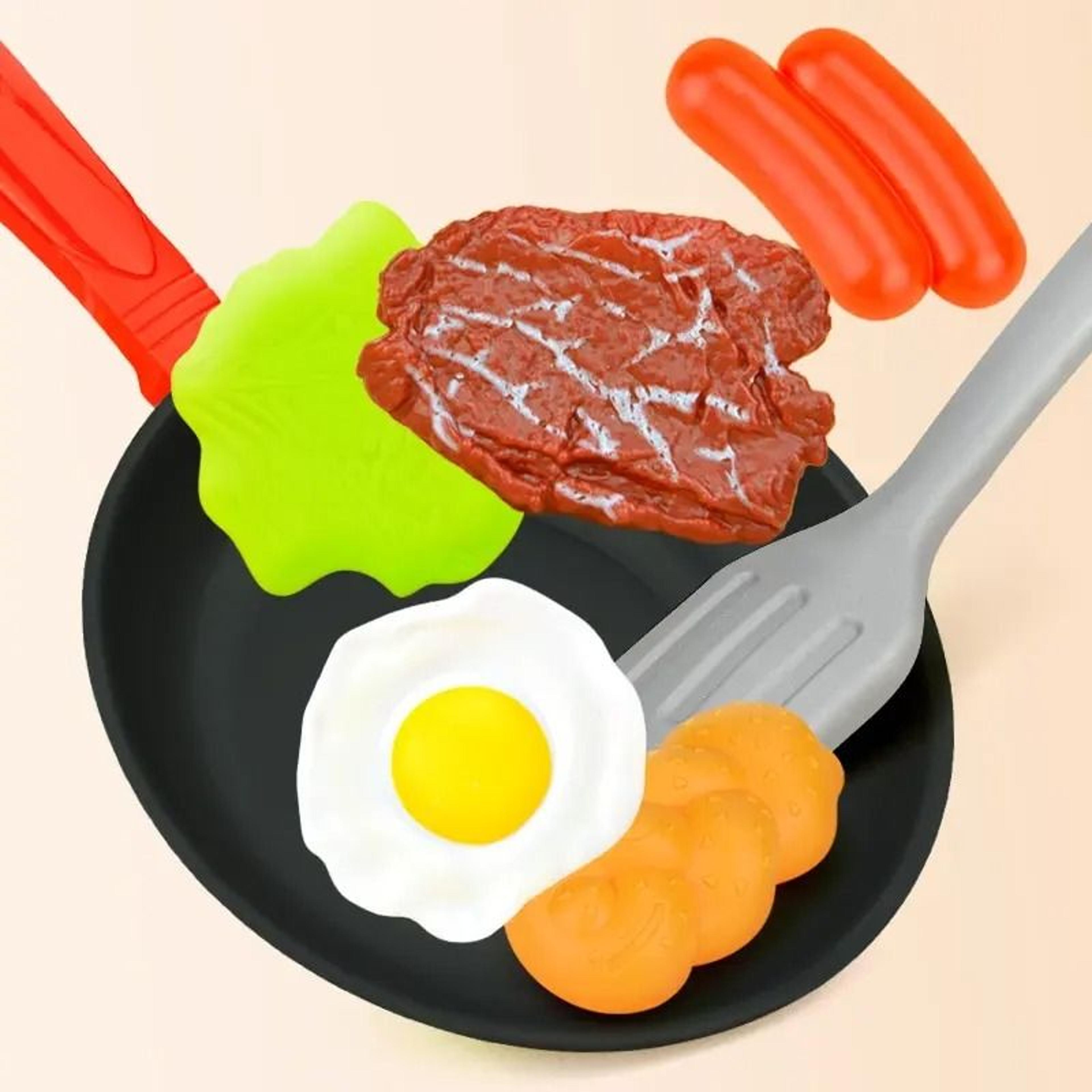 8Pcs Kids Pretend Play Kitchen Set Cooking Pot Steak Play Food Accessories 1