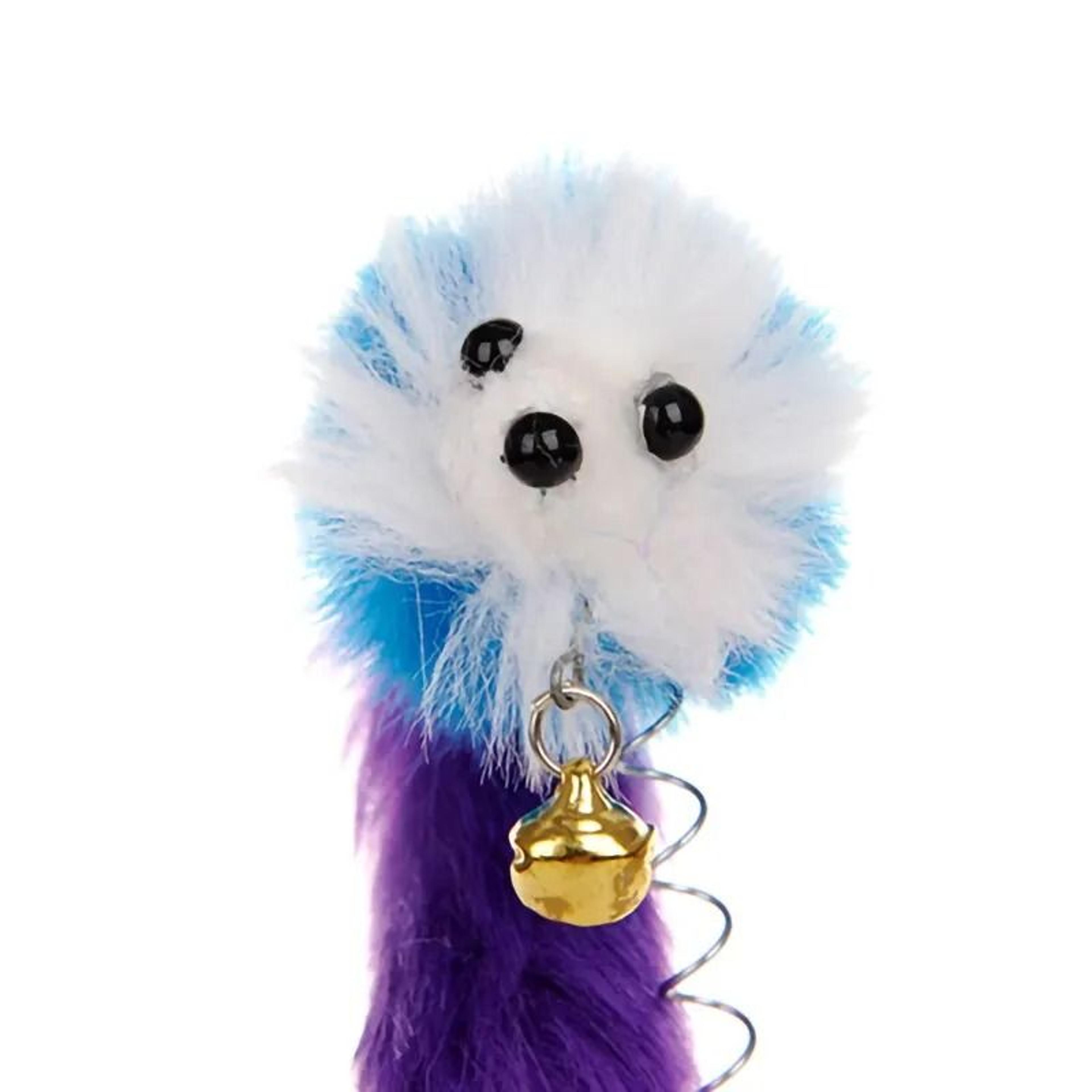 Interactive Cartoon Cat Wand Toy Feather Rod Mouse Teaser With Mini Bell 4