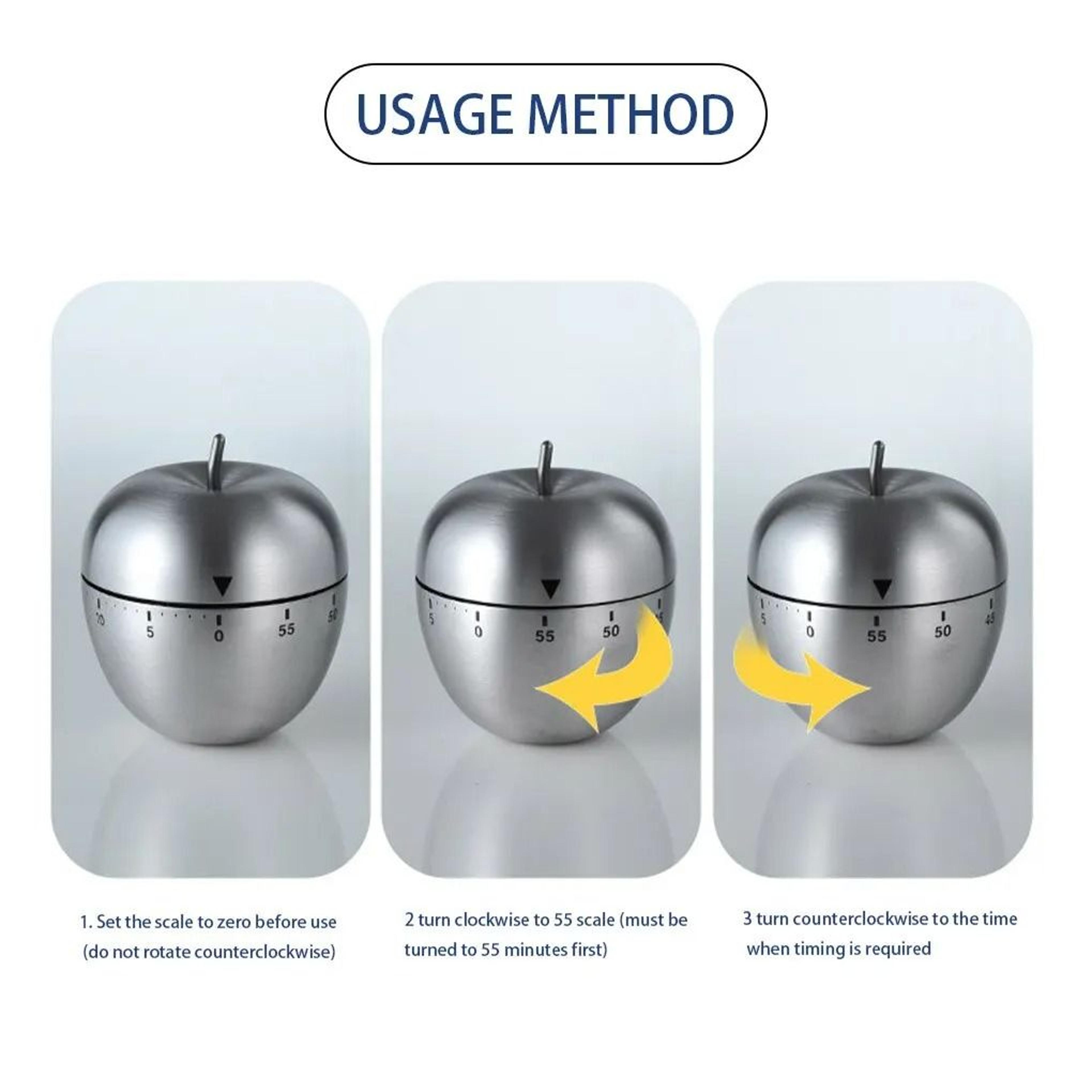 Creative Stainless Steel Egg Mechanical Kitchen Timer 60 Minute Reminder 2