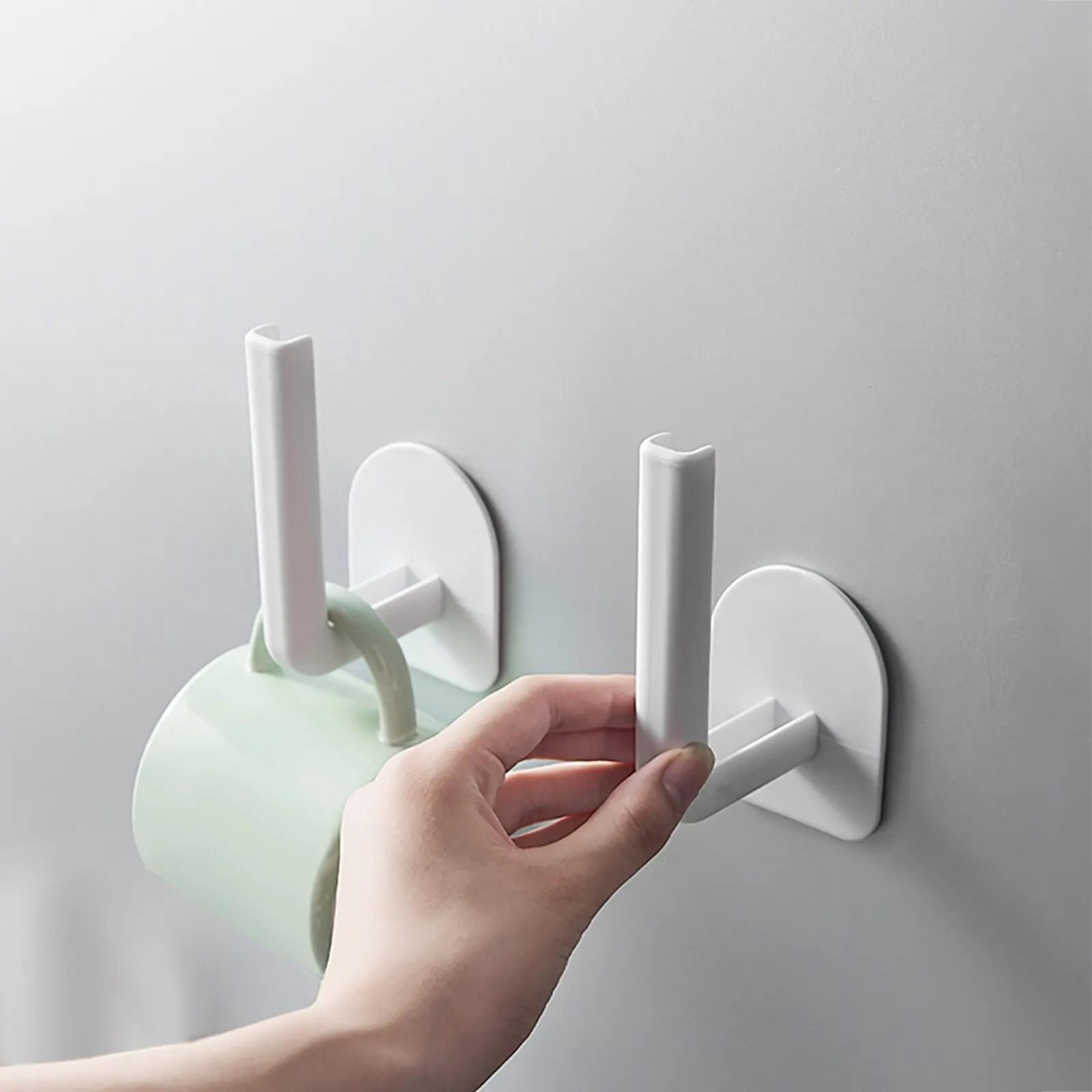 2Pcs Punch Free Kitchen Storage Rack Under Cabinet Pot Lid Mug Hook Holder 4
