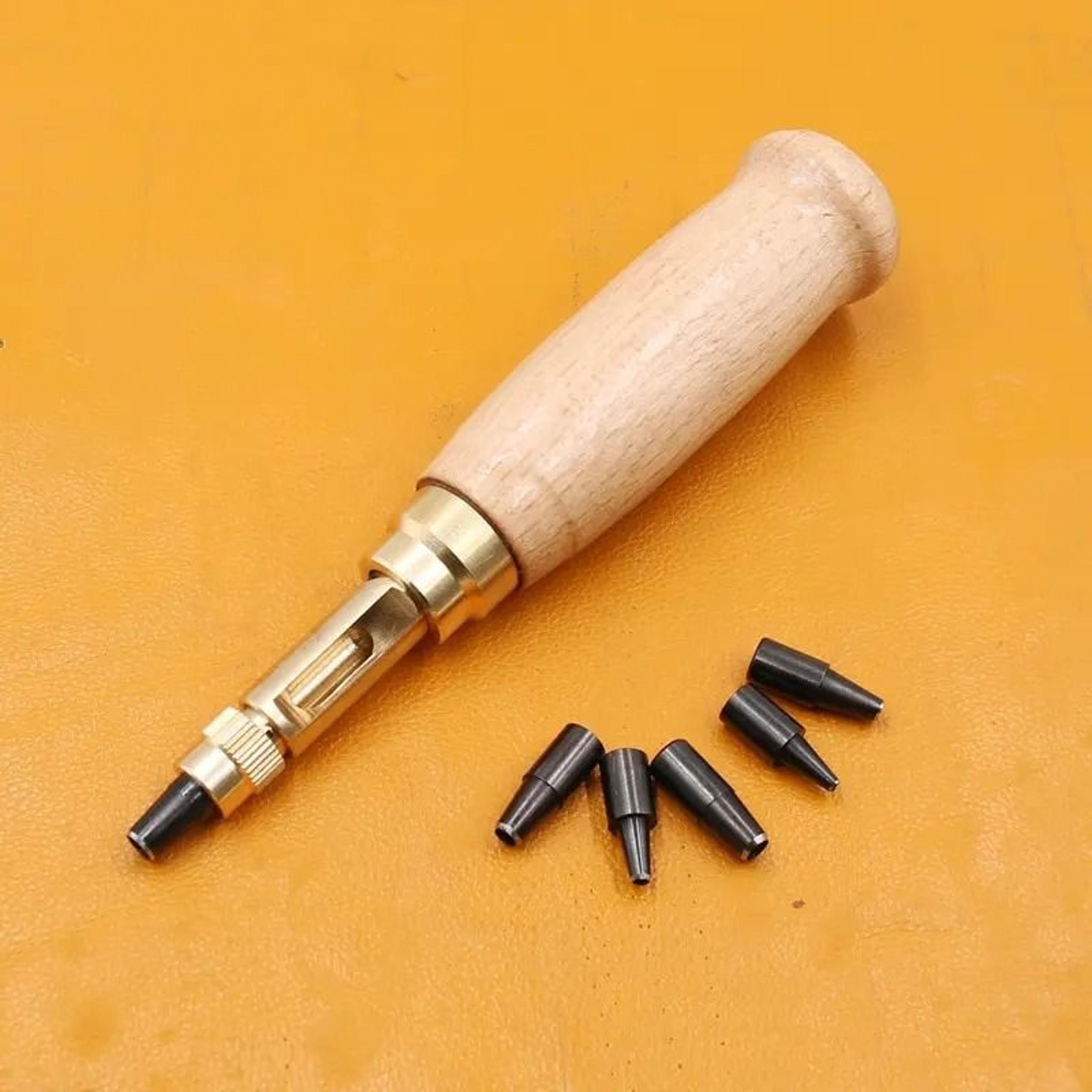 Automatic Screw Leather Hole Punch Tool Set With 6 Tip Sizes 154mm 6