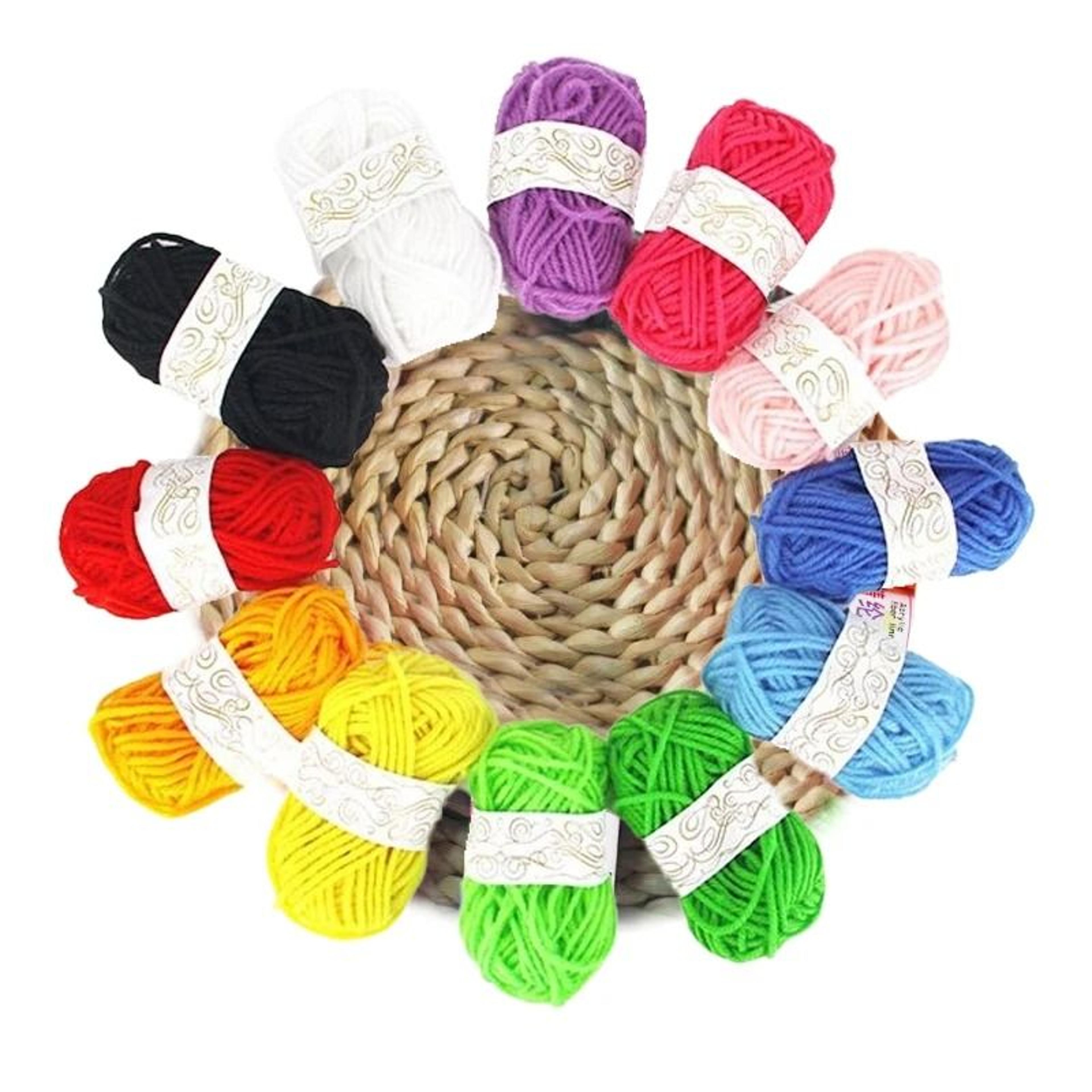 12Pcs Multicolor Yarn Skeins Set Acrylic Crochet Knitting Starter Kit 2