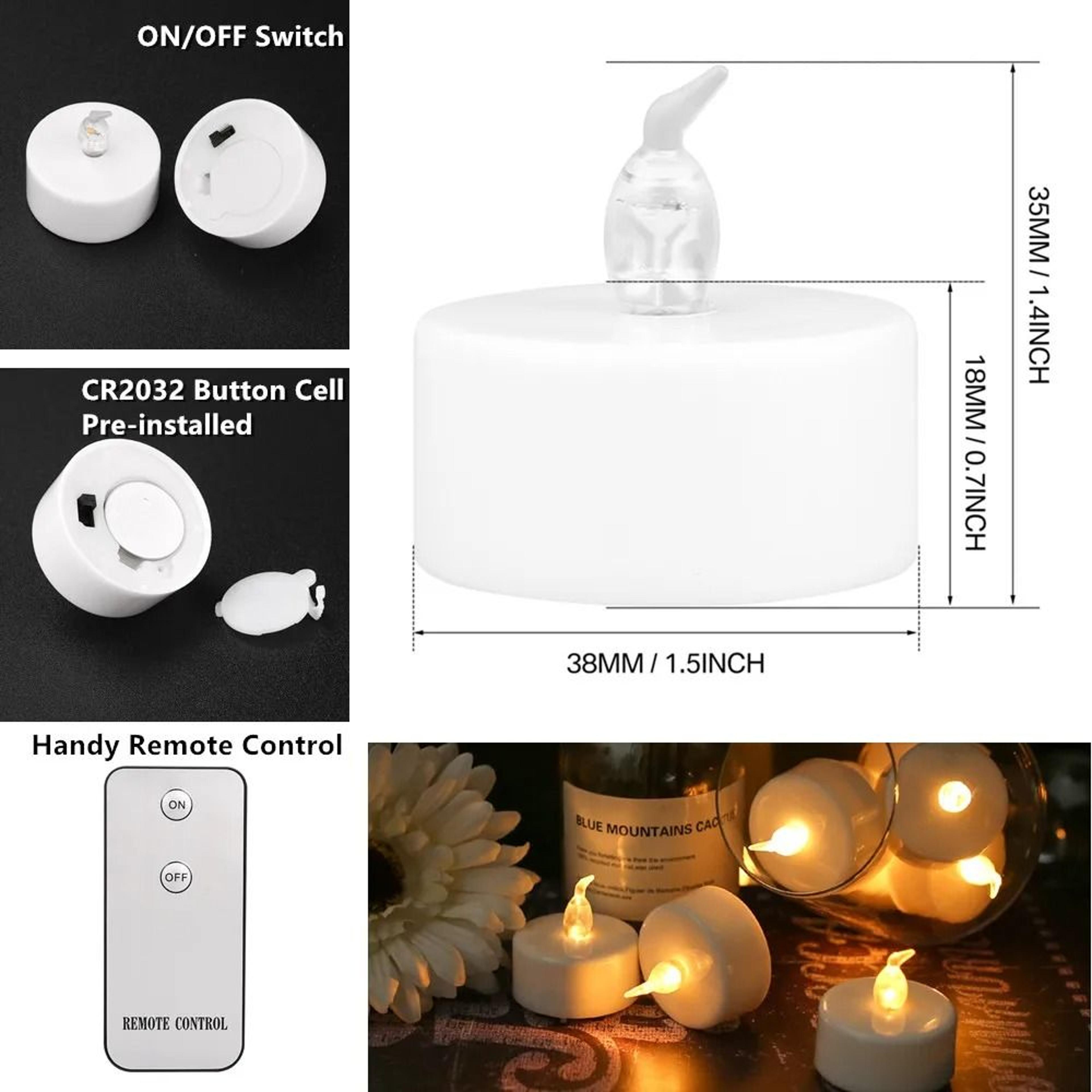 Flameless LED Tea Light Candles Flickering Warm Light Set Remote Control 2