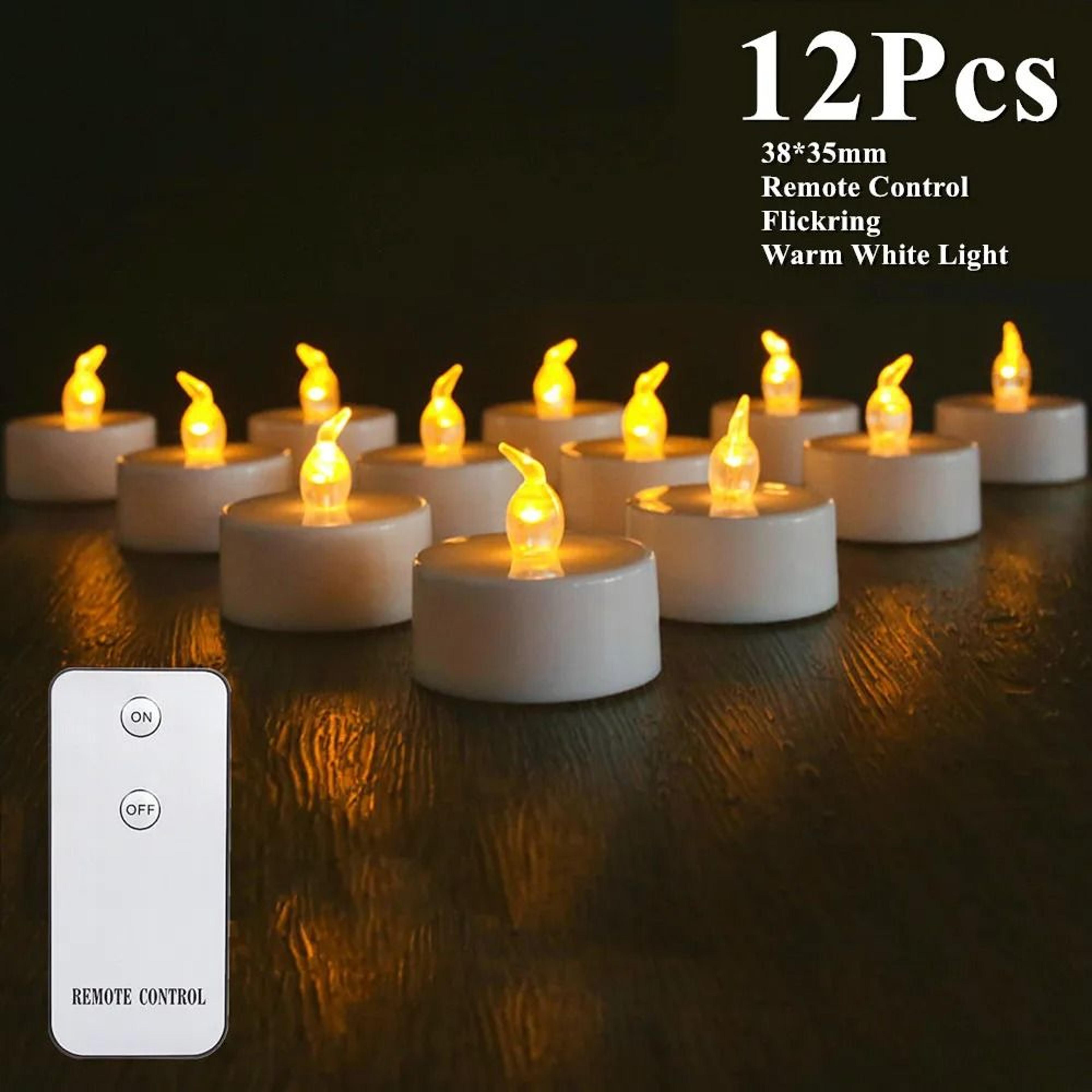 Flameless LED Tea Light Candles Flickering Warm Light Set Remote Control 8