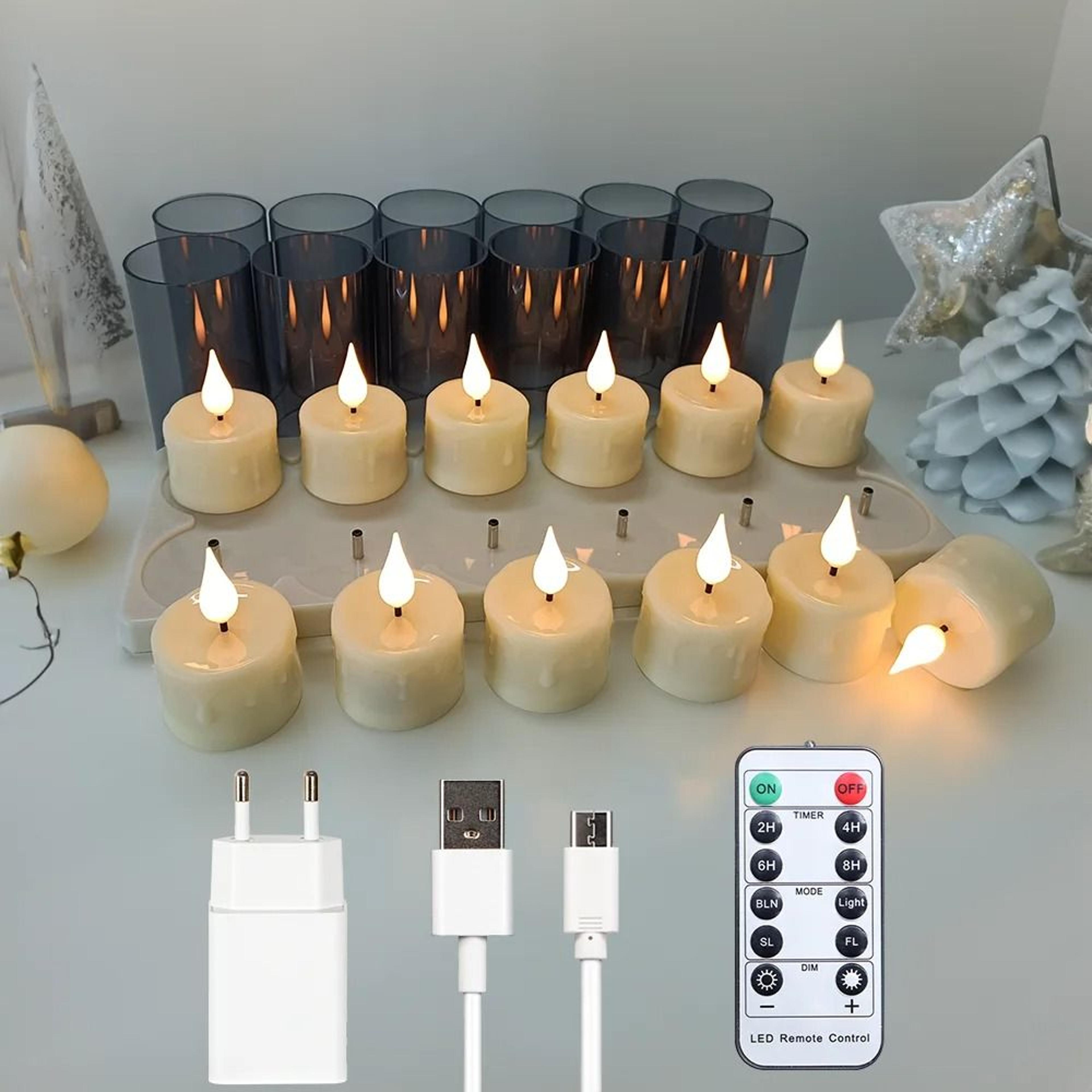 Rechargeable LED Candle Lamp Set Remote Control Flameless Ambiance Light 11