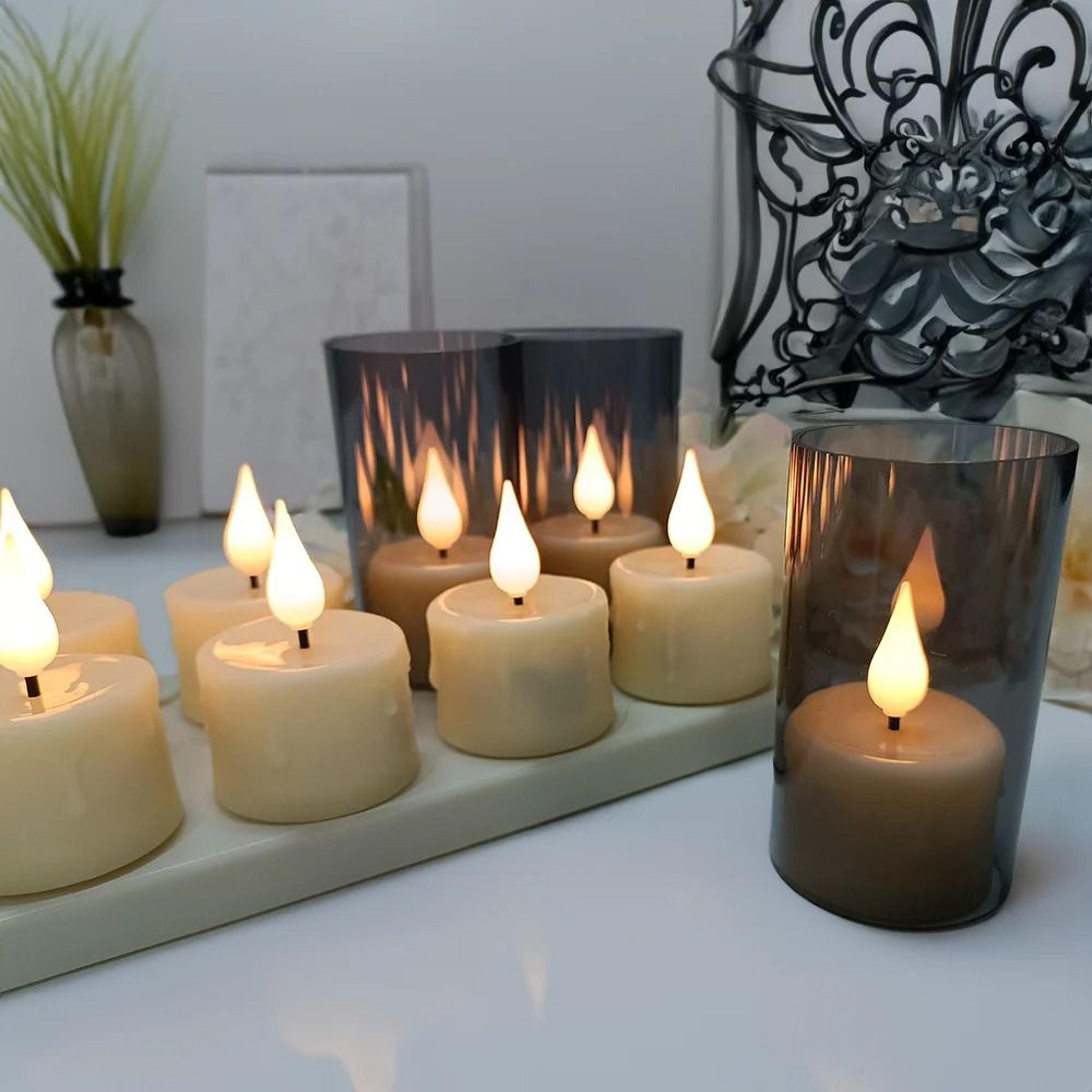 Rechargeable LED Candle Lamp Set Remote Control Flameless Ambiance Light 2