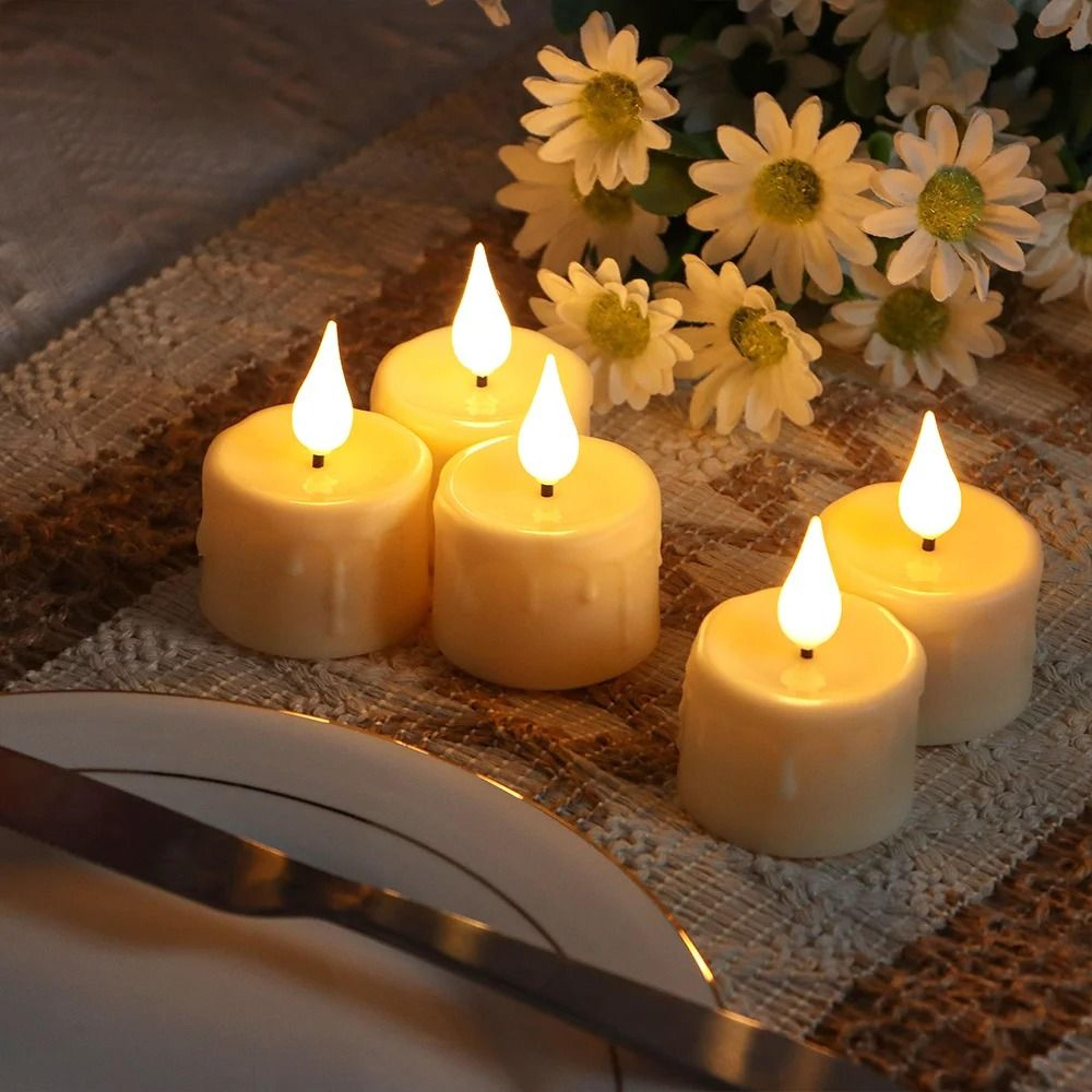 Rechargeable LED Candle Lamp Set Remote Control Flameless Ambiance Light 4
