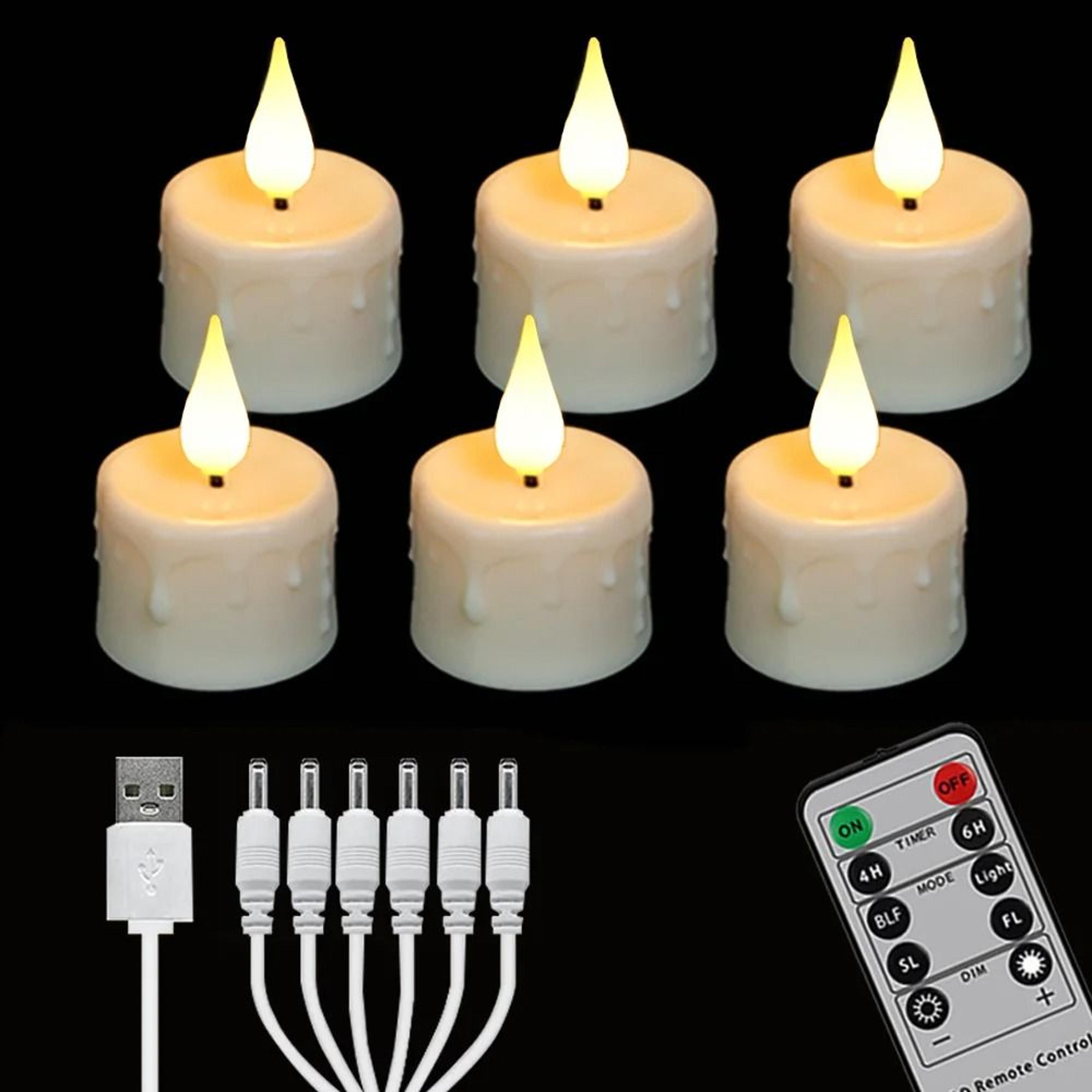 Rechargeable LED Candle Lamp Set Remote Control Flameless Ambiance Light 6