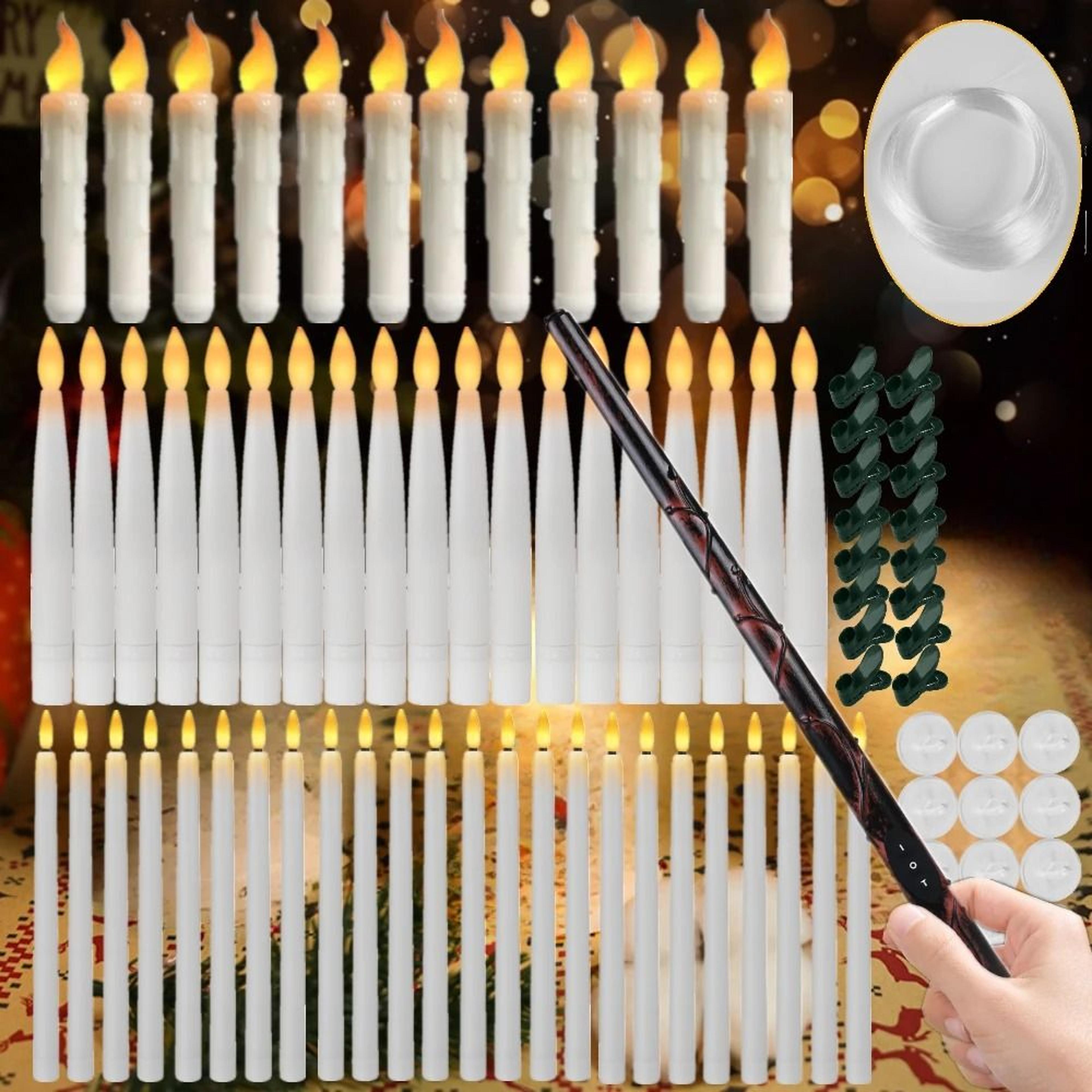 Floating Candles With Magic Wand Remote Control Flickering Warm Light Set 0