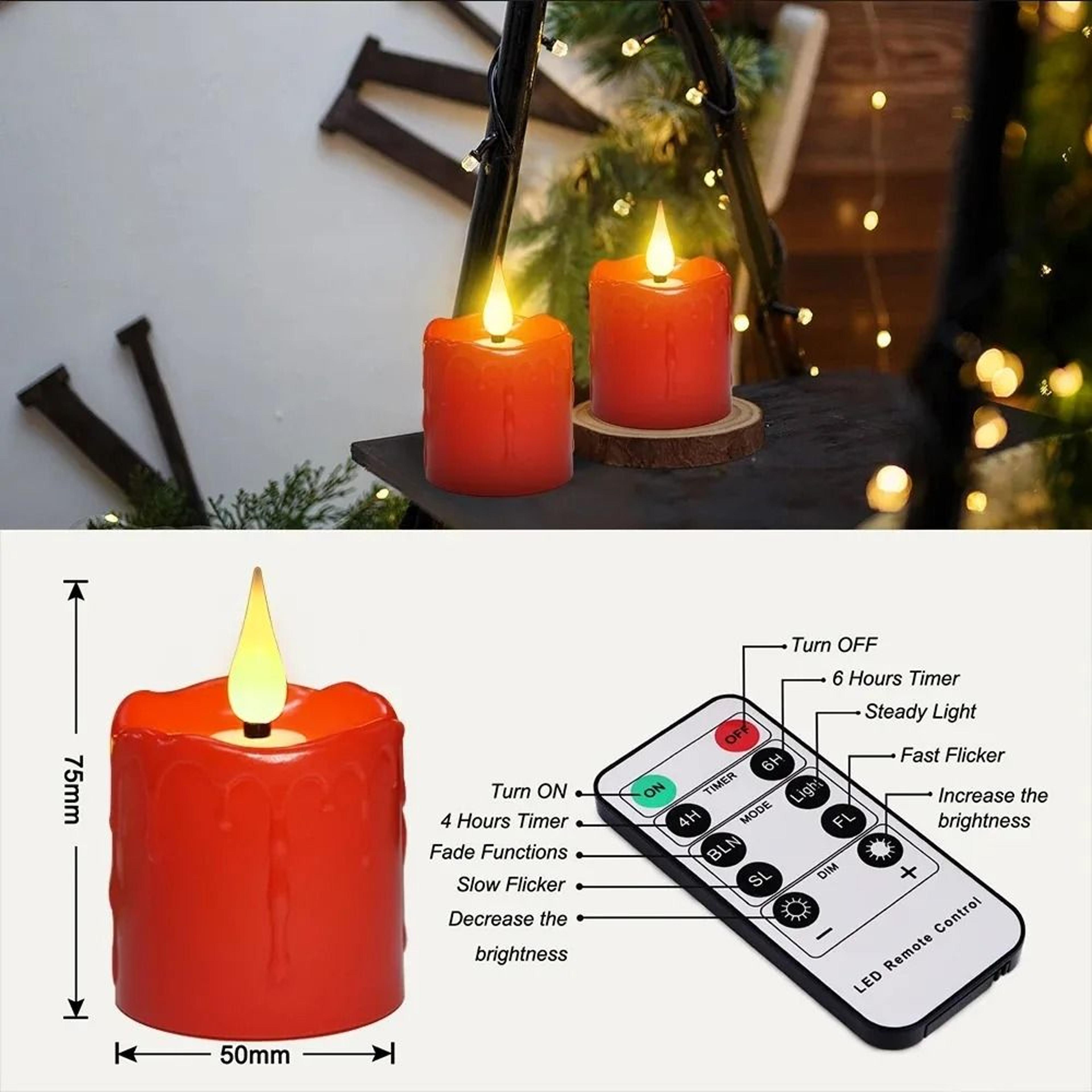 Rechargeable LED Candles Waterproof Flameless Tea Lights Remote Control Timer Set 4