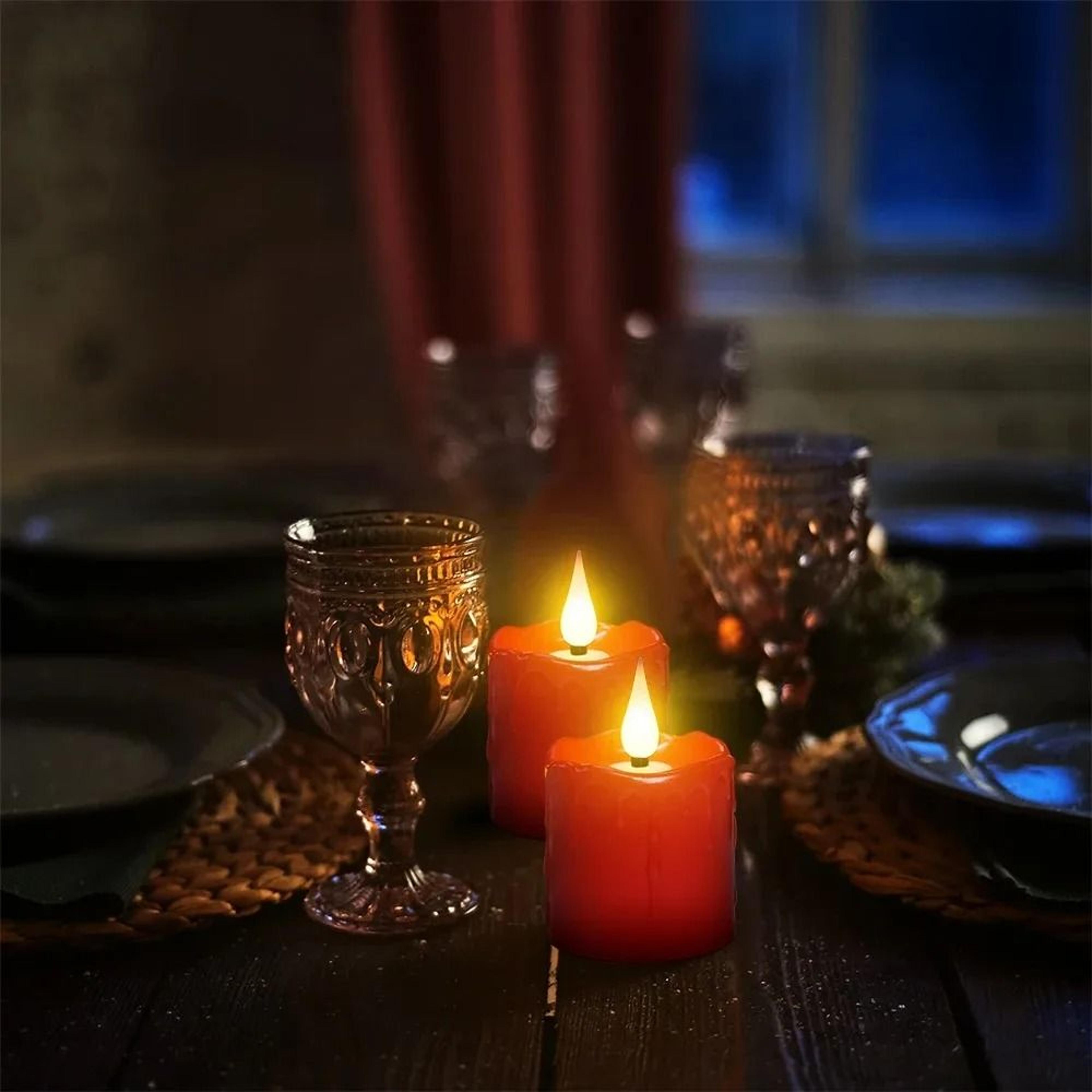 Rechargeable LED Candles Waterproof Flameless Tea Lights Remote Control Timer Set 5