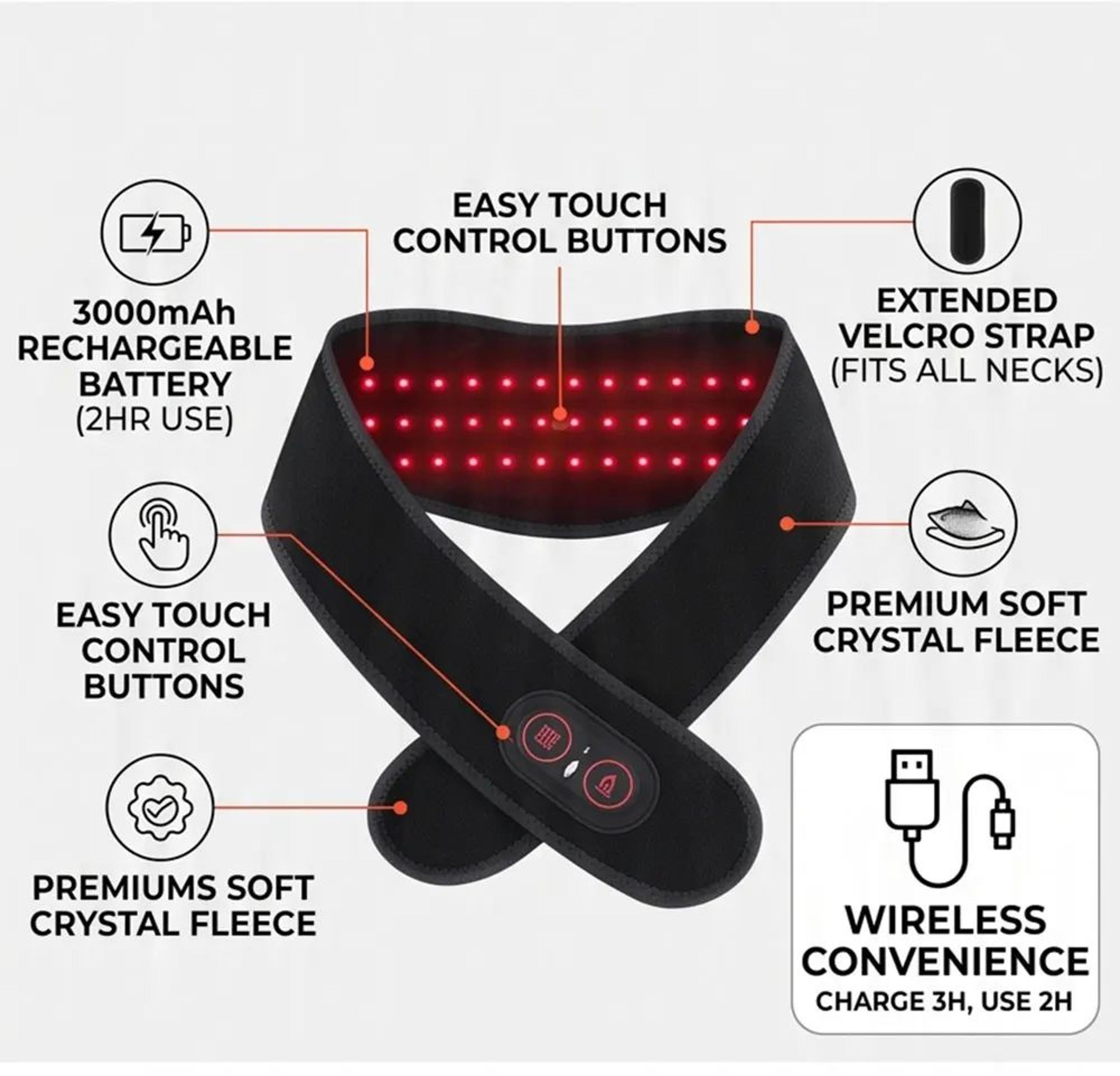 Cordless Red  Infrared Light Therapy Neck  MultiJoint Wrap 4