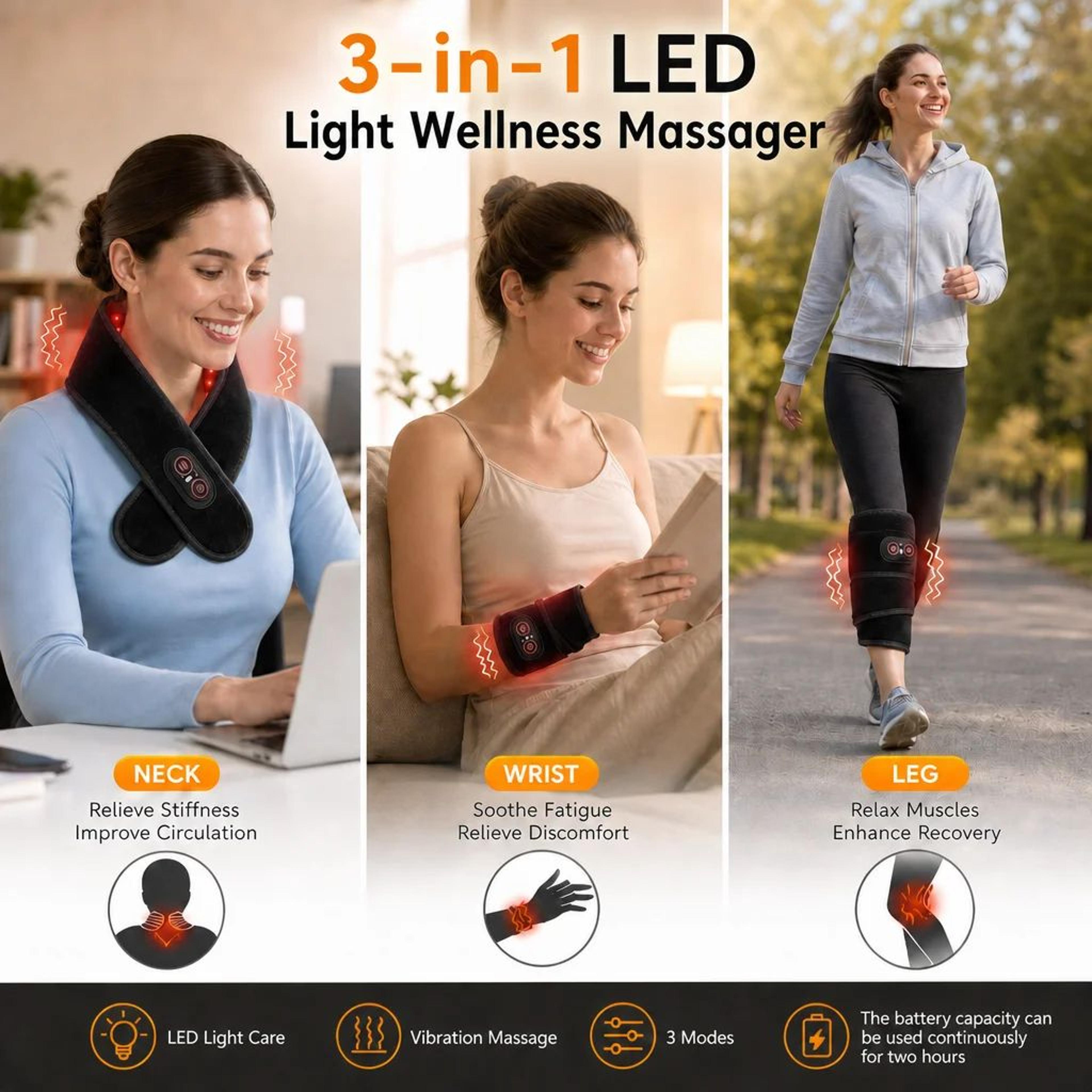 Cordless Red  Infrared Light Therapy Neck  MultiJoint Wrap 6